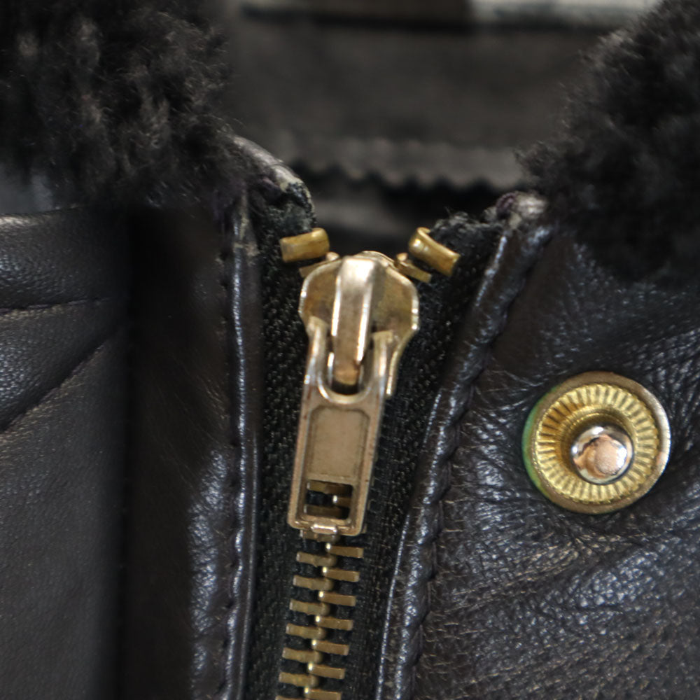 OTELLO PELLE フーデッド レザーコート M ブラック 中綿 レディース