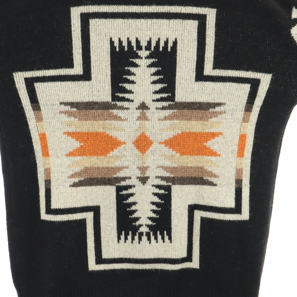 美品 PENDLETON ペンドルトン JEANS FACTORY ジーンズファクトリー別注 バックハーディング 長袖 セーター S ブラック ニット メンズ