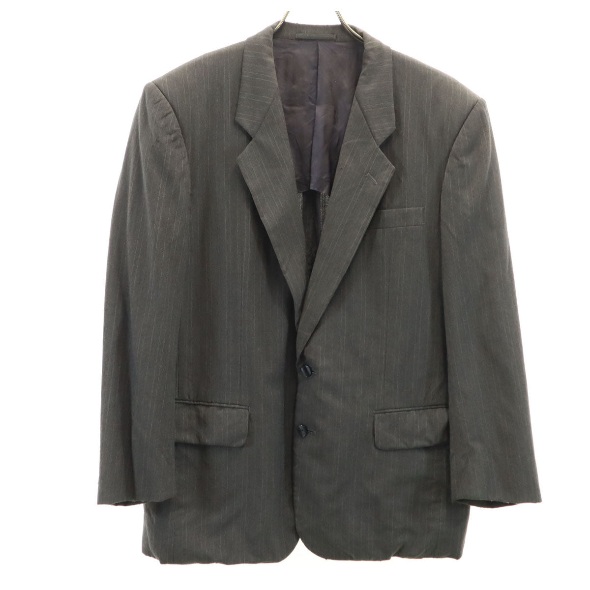 COMME des GARCONS HOMME コムデギャルソンオム 80s 1989年 日本製 オールド ストライプ柄 テーラードジャケット S グレー メンズ