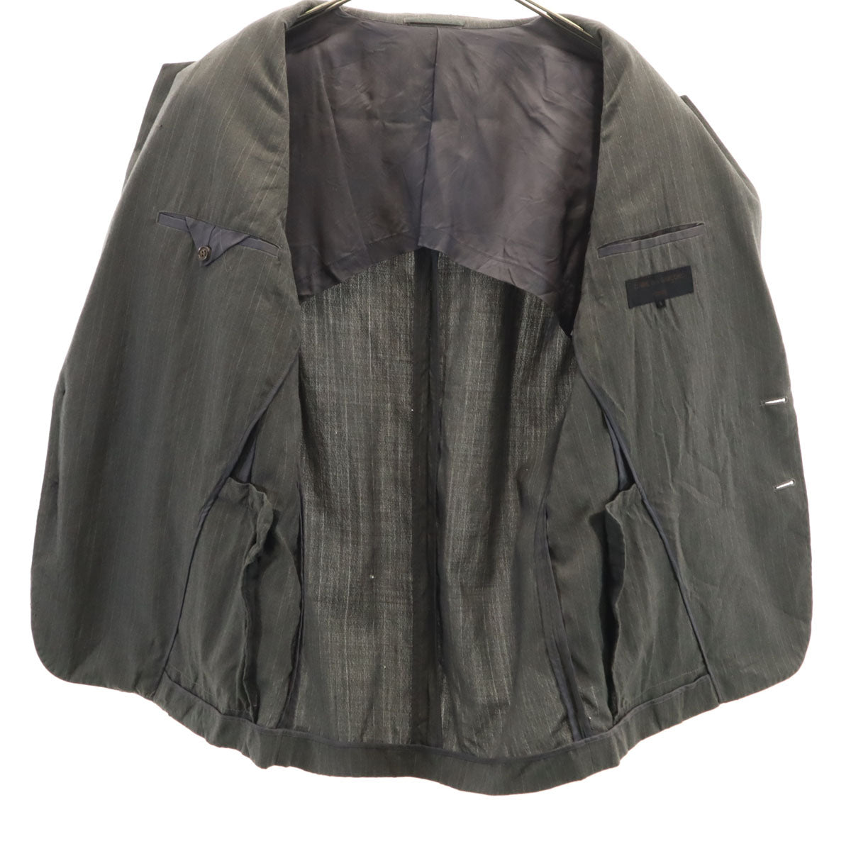 COMME des GARCONS HOMME コムデギャルソンオム 80s 1989年 日本製 オールド ストライプ柄 テーラードジャケット S グレー メンズ