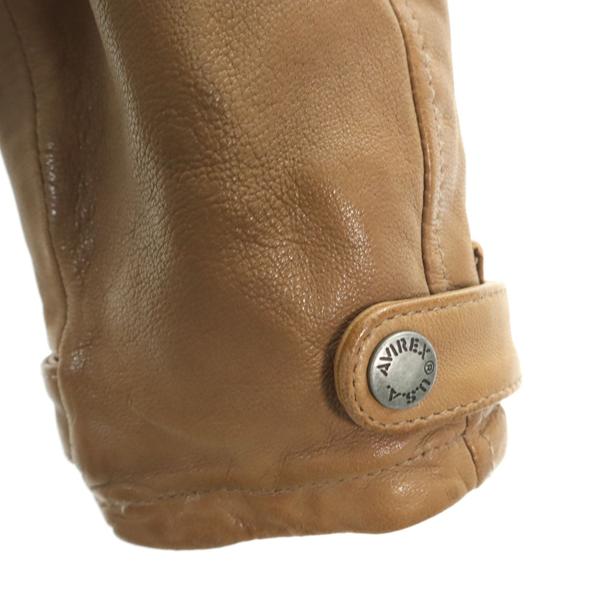 AVIREX Belle アヴィレックス ベル シープスキン レザーコート M ベージュ レディース