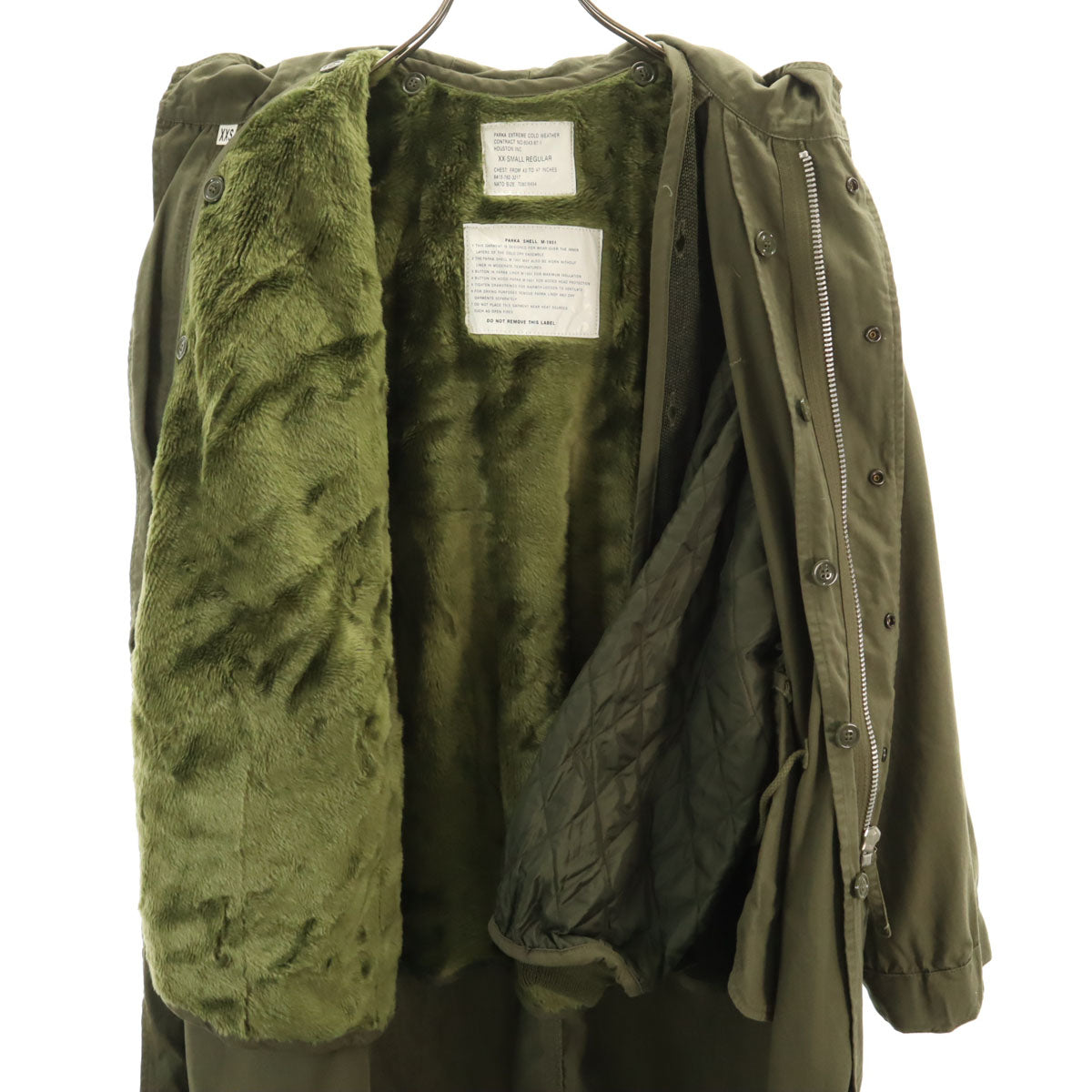 HOUSTON ヒューストン M-51 ライナー付き モッズコート XXS カーキ メンズ