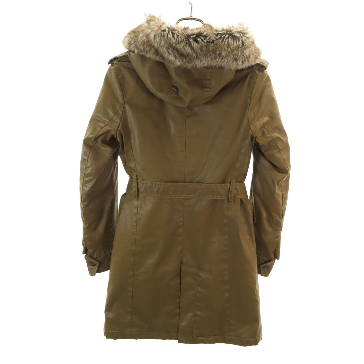 DIESEL ディーゼル フェイクレザー コート XS カーキ レディース