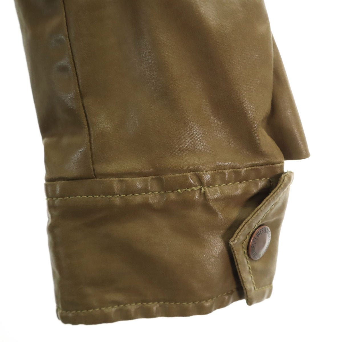 DIESEL ディーゼル フェイクレザー コート XS カーキ レディース