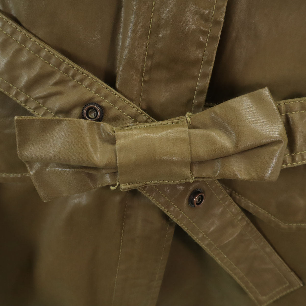 DIESEL ディーゼル フェイクレザー コート XS カーキ レディース