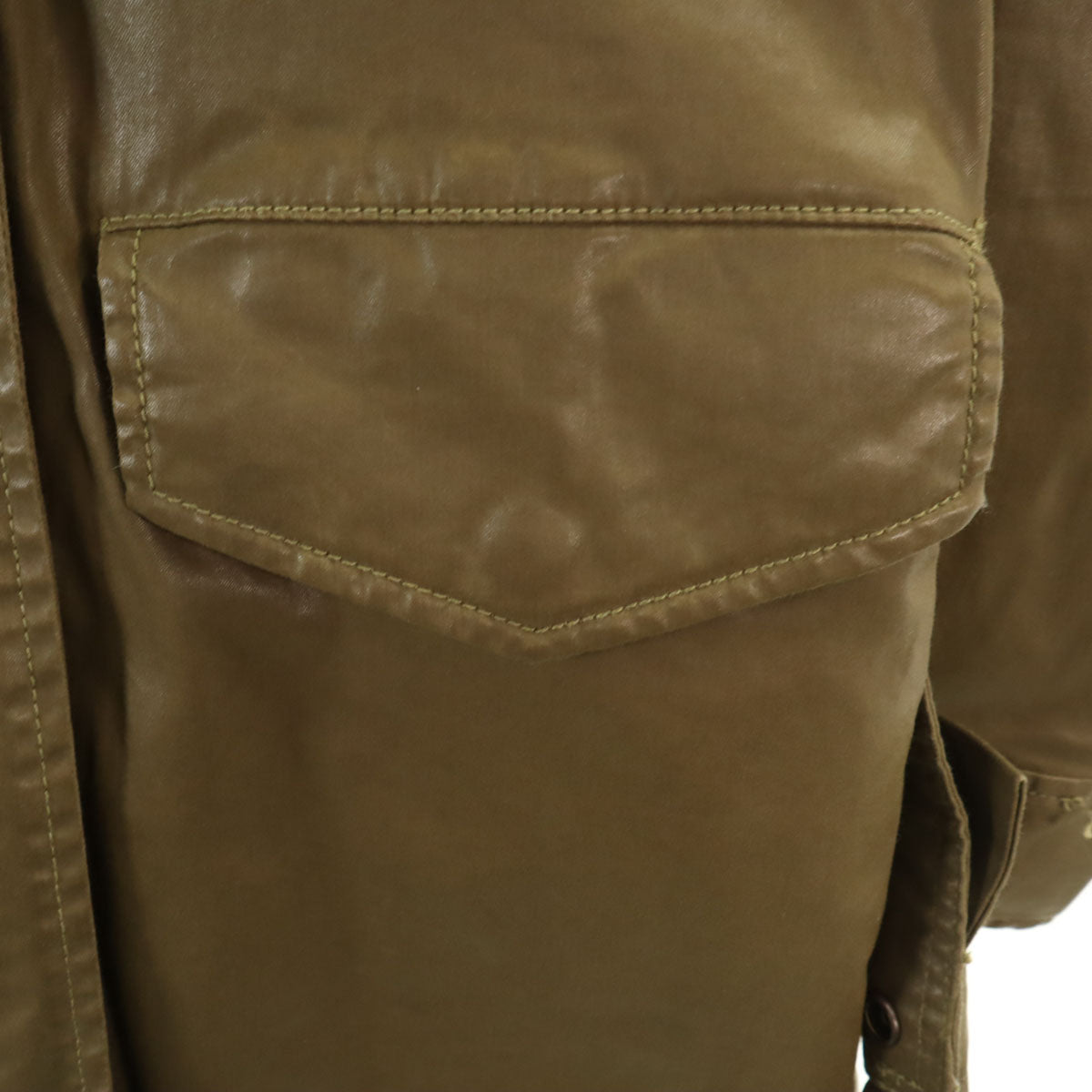 DIESEL ディーゼル フェイクレザー コート XS カーキ レディース