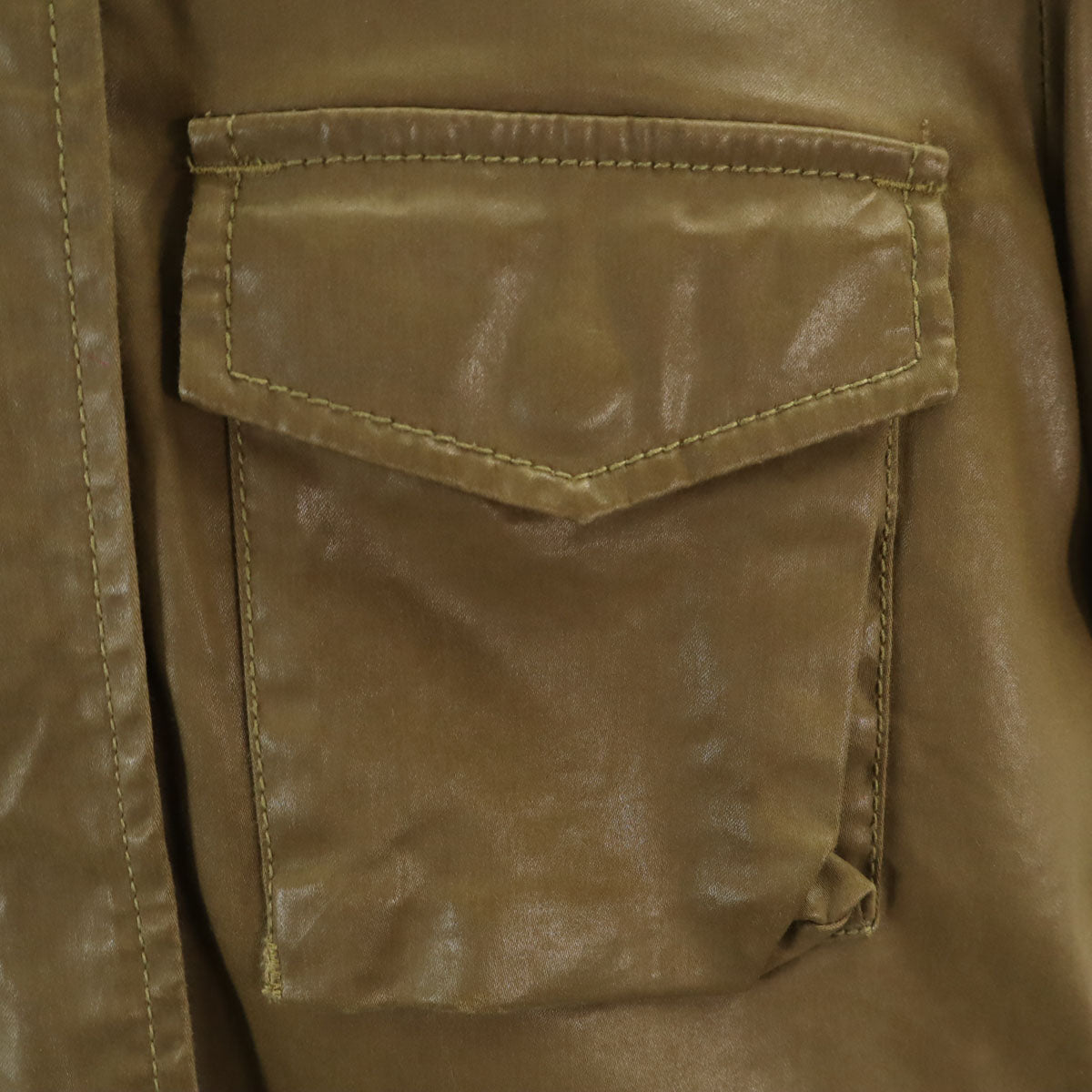 DIESEL ディーゼル フェイクレザー コート XS カーキ レディース