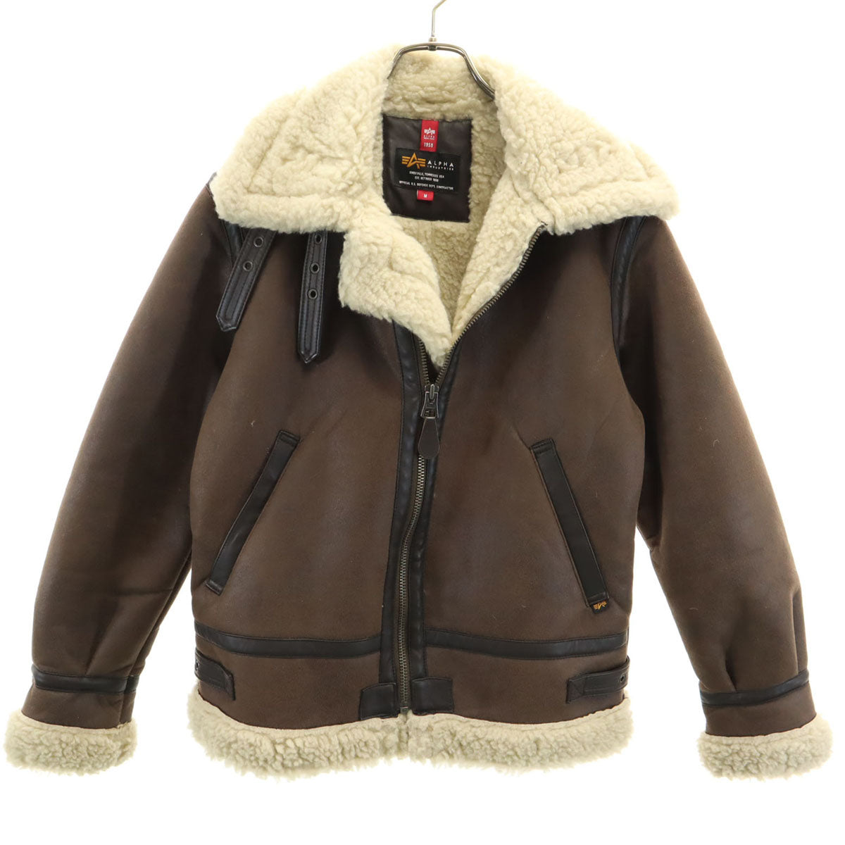 ALPHA INDUSTRIES INC アルファインダストリーズ フェイクムートン ジャケット M ブラウン系 裏ボア メンズ