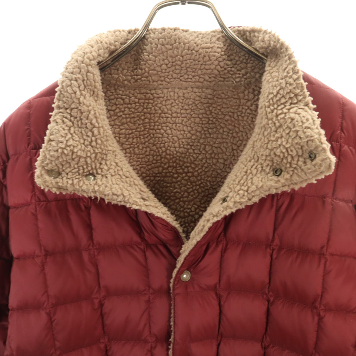 MANASTASH マナスタッシュ TAION タイオン コラボ リバーシブル ダウンジャケット L ワインレッド メンズ