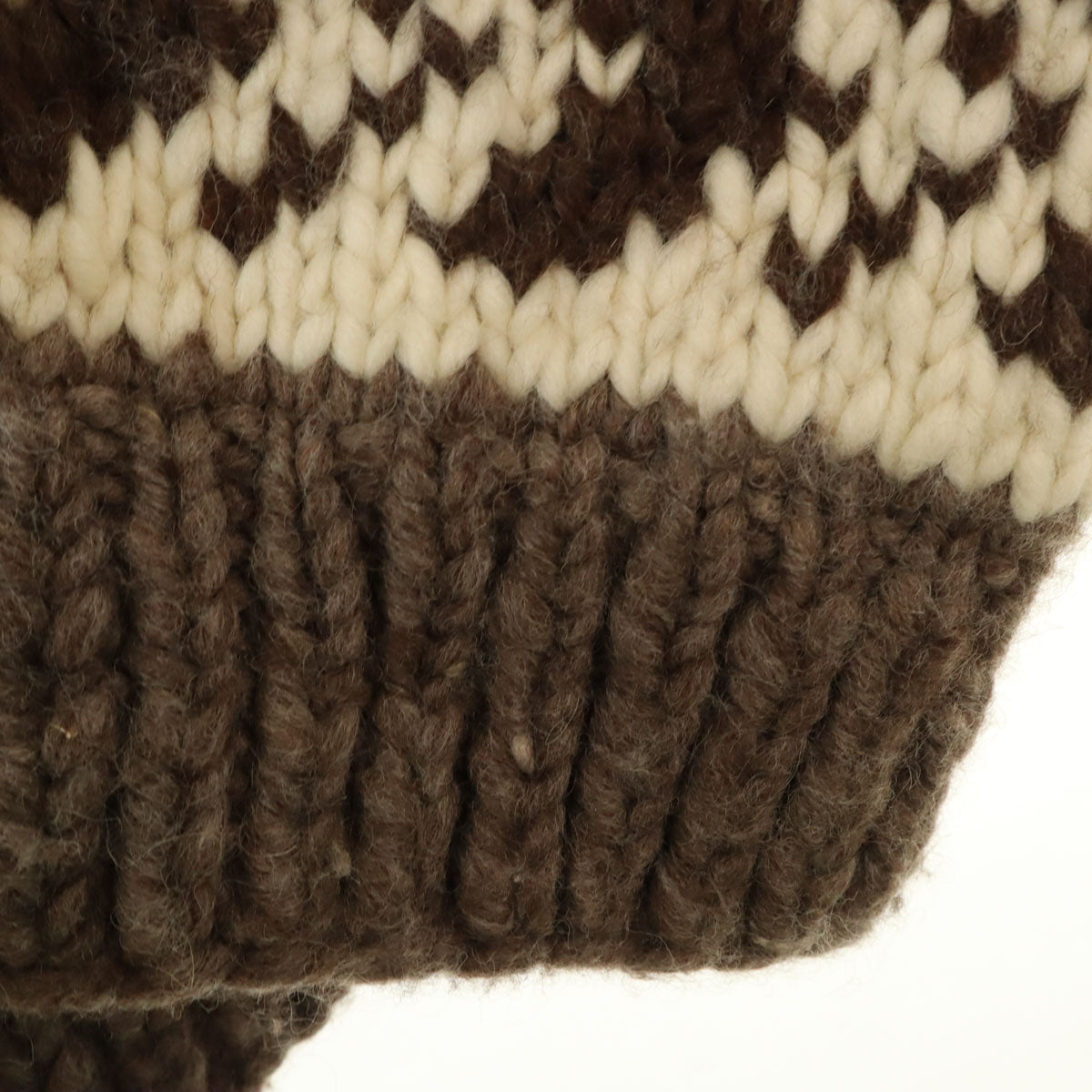 未使用 MODESTE INDIAN SWEATER & CRAFTS LTD. サンダーバード柄 カウチンジャケット 46 ブラウン メンズ