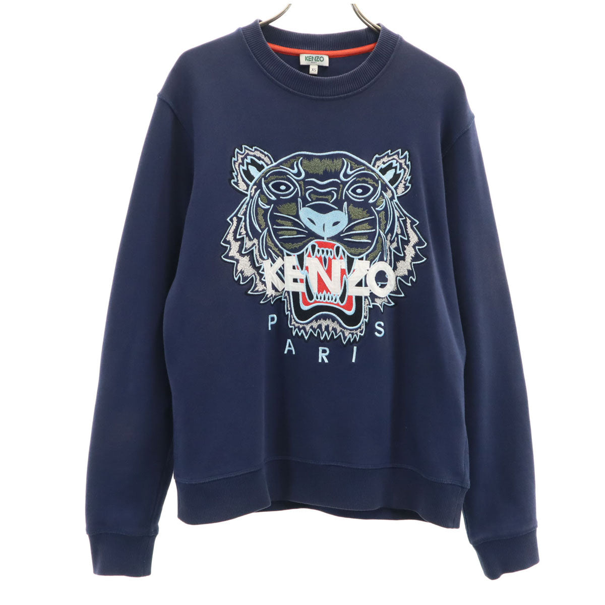 KENZO ケンゾー ポルトガル製 刺繍ロゴ 長袖 スウェット トレーナー XS ネイビー メンズ