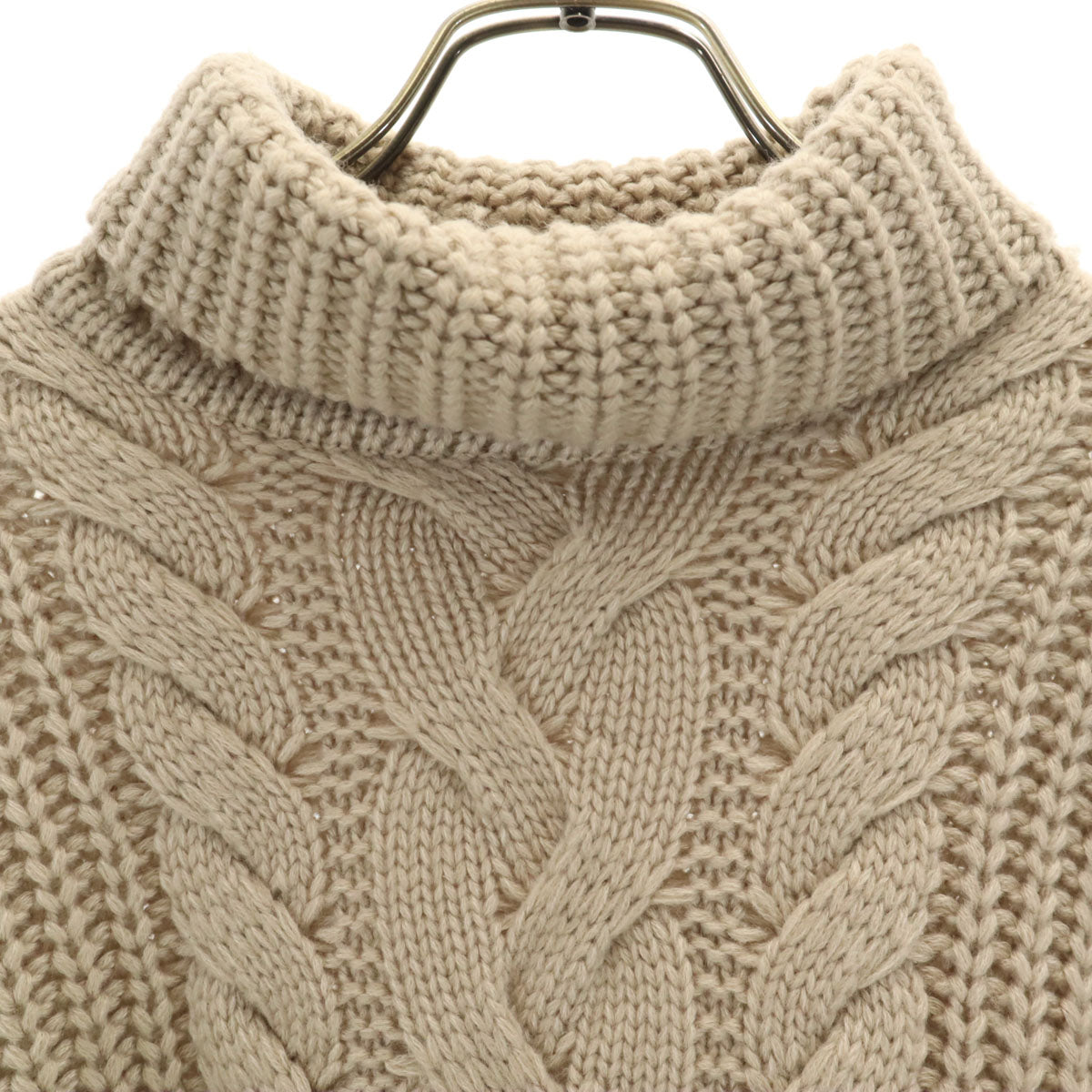 Rene ルネ 日本製 長袖 タートルネック クロップド セーター 36 ベージュ ニット レディース