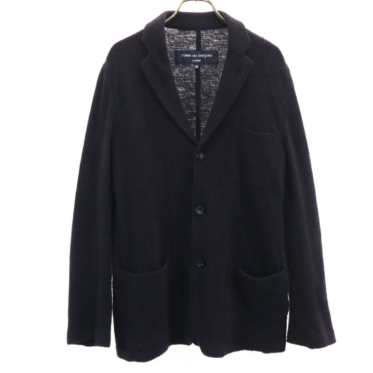 COMME des GARCONS HOMME コムデギャルソンオム 2008年 日本製 長袖 ニットカーディガン SS ネイビー メンズ