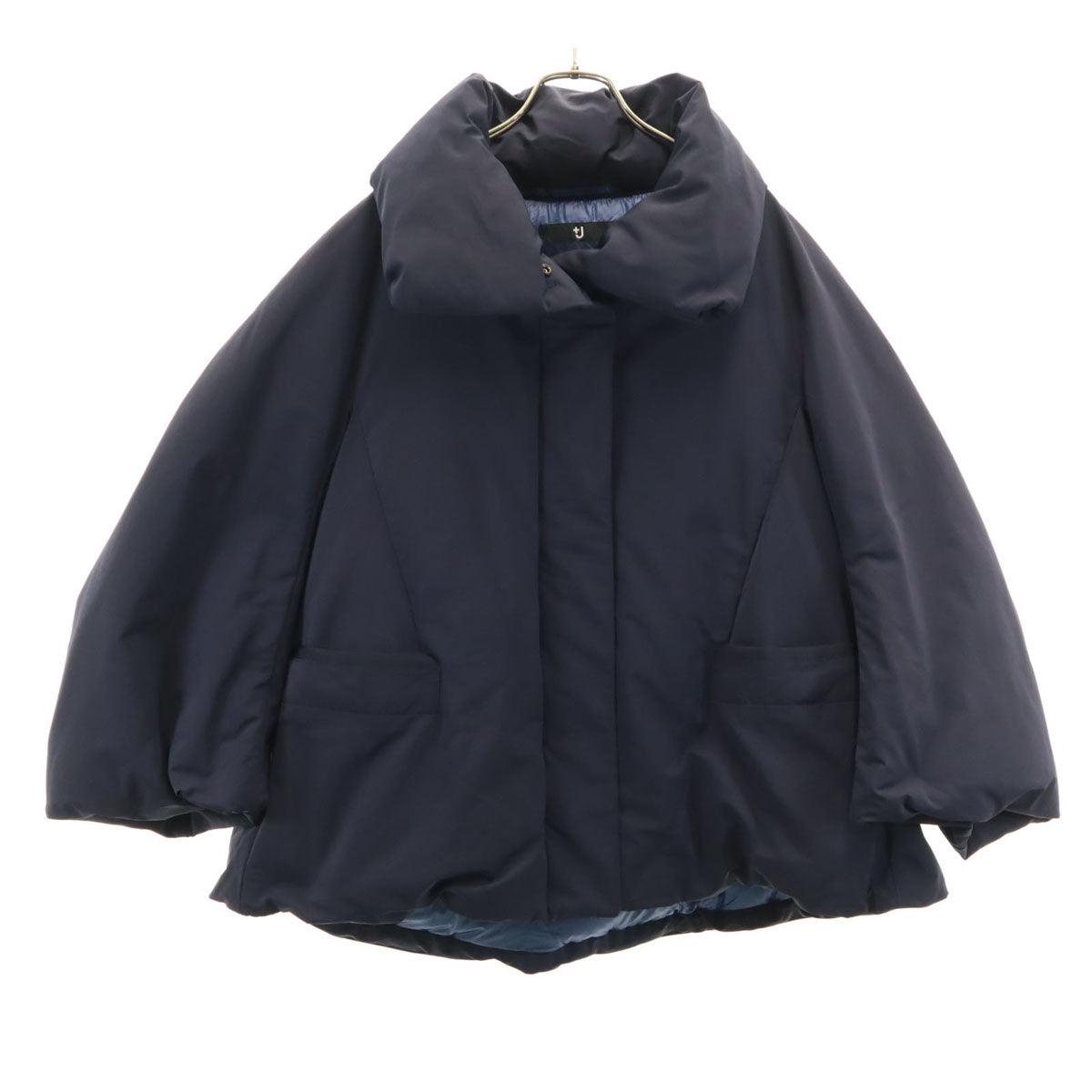 美品 UNIQLO +J ユニクロ プラスジェイ ハイブリッド ダウンジャケット XXL ネイビー ビッグサイズ レディース