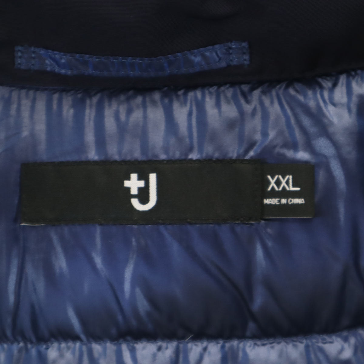 美品 UNIQLO +J ユニクロ プラスジェイ ハイブリッド ダウンジャケット XXL ネイビー ビッグサイズ レディース