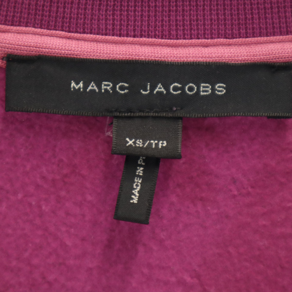 MARC JACOBS マークジェイコブス ポルトガル製 長袖 スウェット トレーナー XS ピンクパープル 裏起毛 メンズ