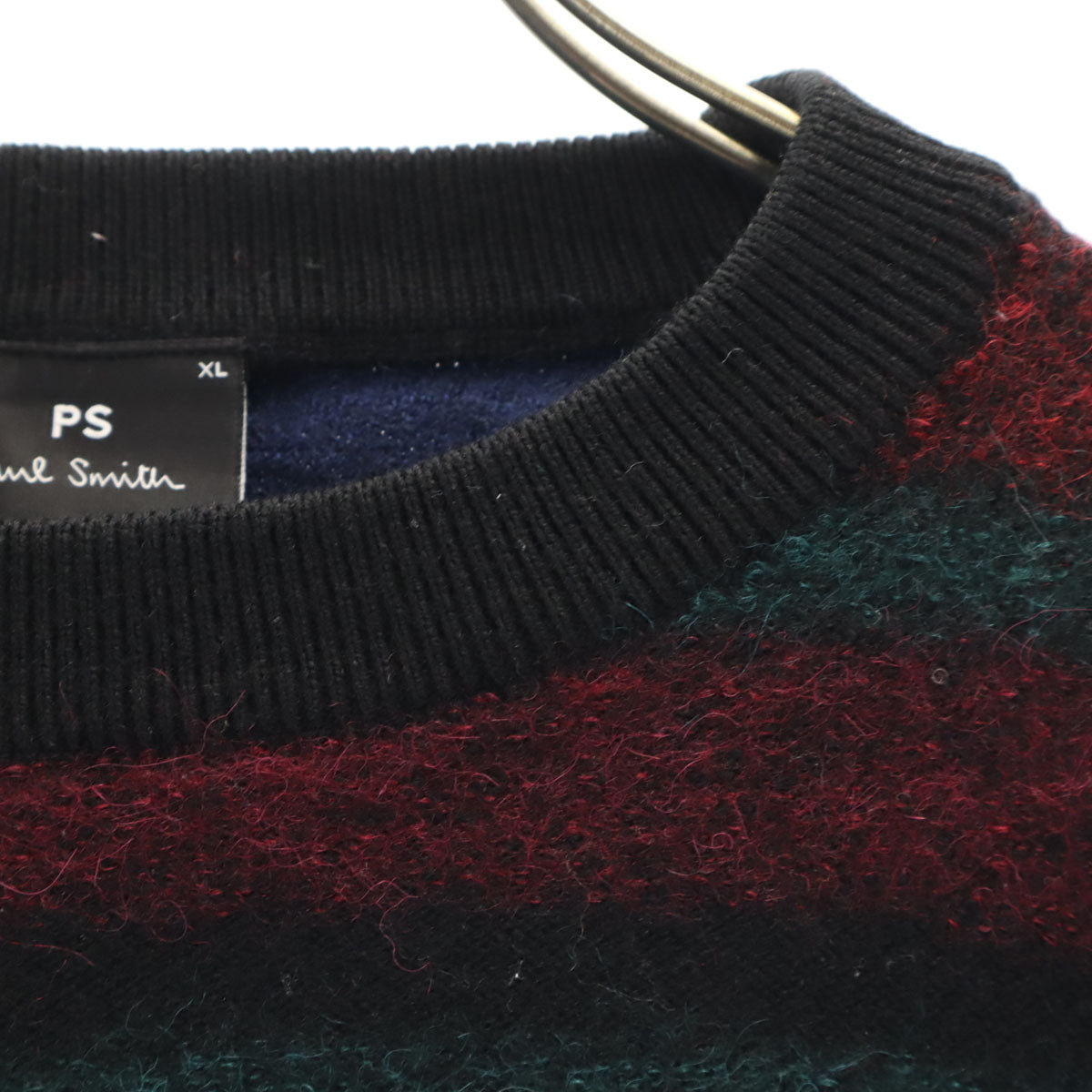 美品 PS Paul Smith ピーエスポールスミス アルパカブレンド ボーダー柄 長袖 セーター XS マルチ ニット レディース