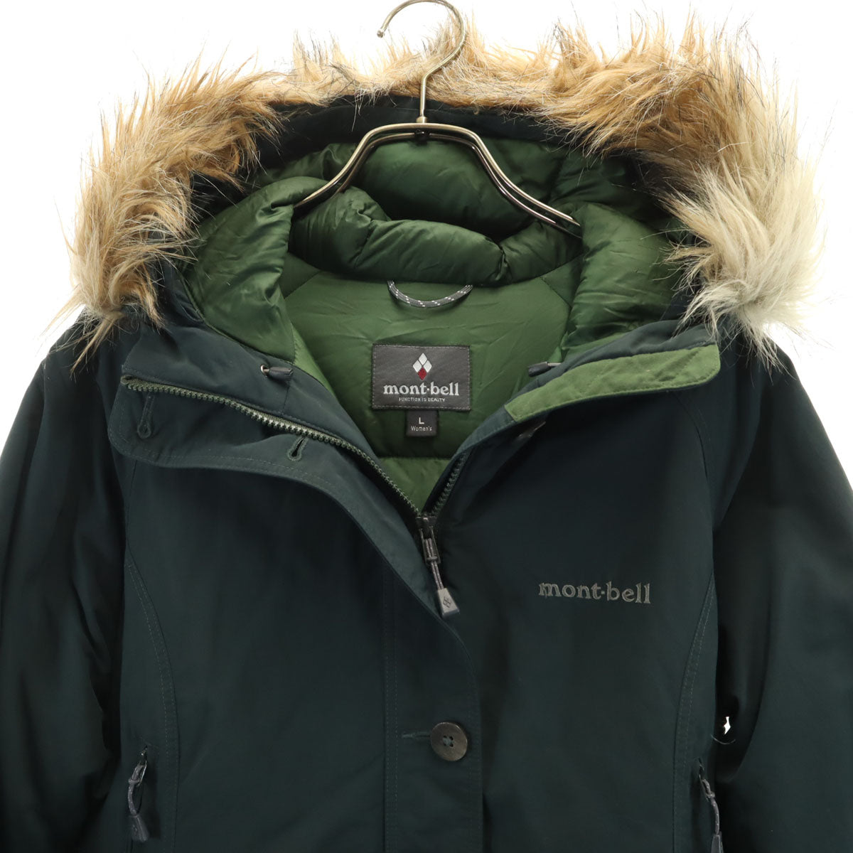 mont-bell モンベル ハスキー ダウンコート L カーキ レディース