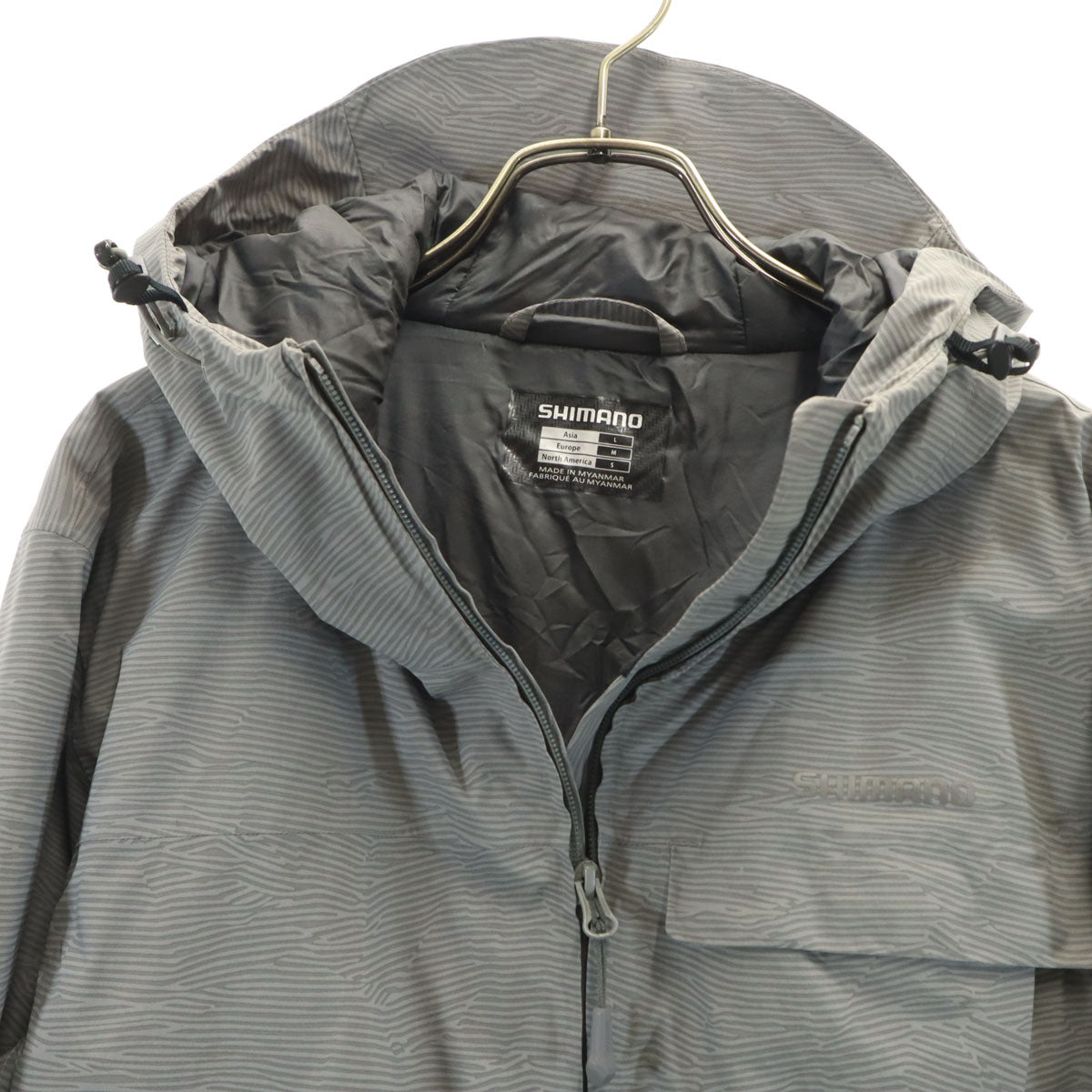 SHIMANO シマノ 総柄 フィッシング ジャケット L グレー メンズ