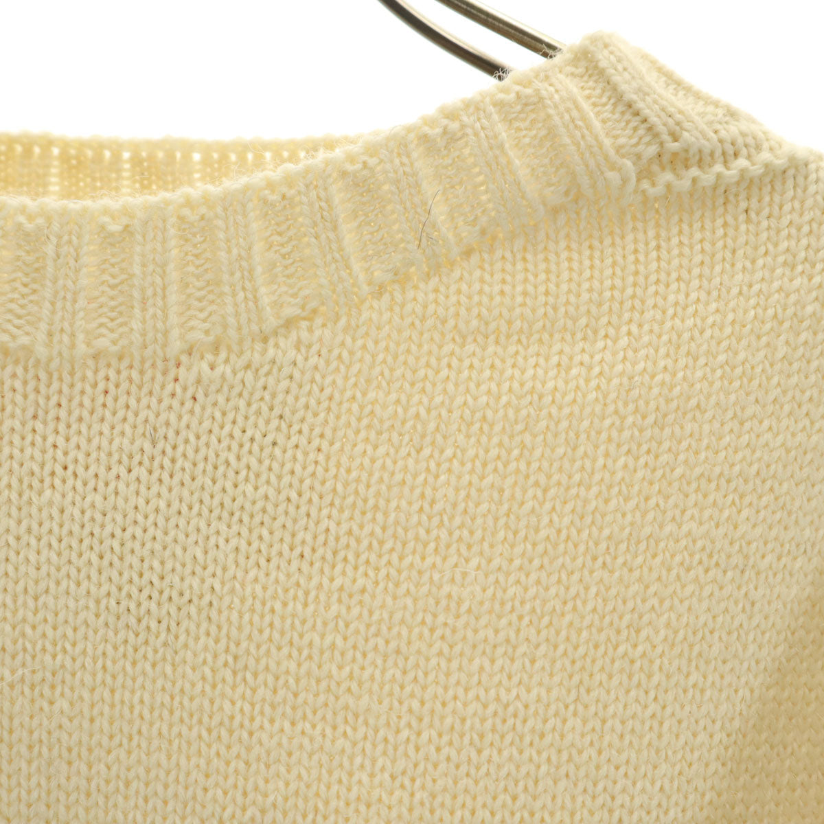 HYSTERIC GLAMOUR ヒステリックグラマー 英国製 TIMES刺繍 長袖 ガンジー セーター M アイボリー ニット メンズ