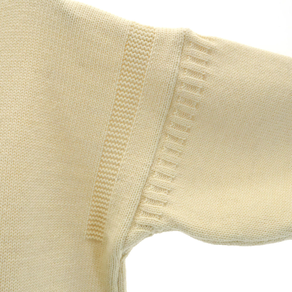 HYSTERIC GLAMOUR ヒステリックグラマー 英国製 TIMES刺繍 長袖 ガンジー セーター M アイボリー ニット メンズ