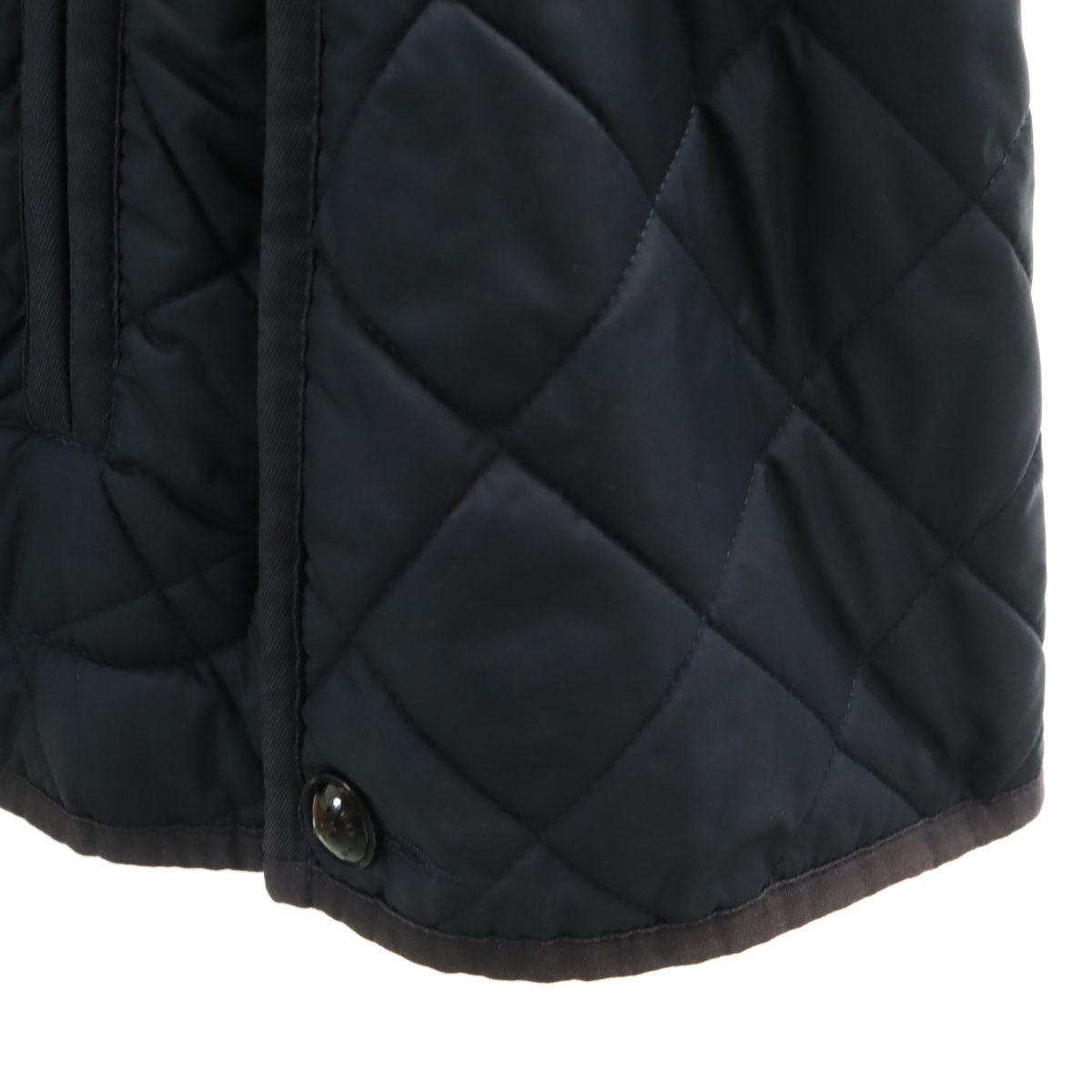 Mackintosh マッキントッシュ スコットランド製 キルティング ポンチョ 36 ネイビー 中綿 裏ファー レディース