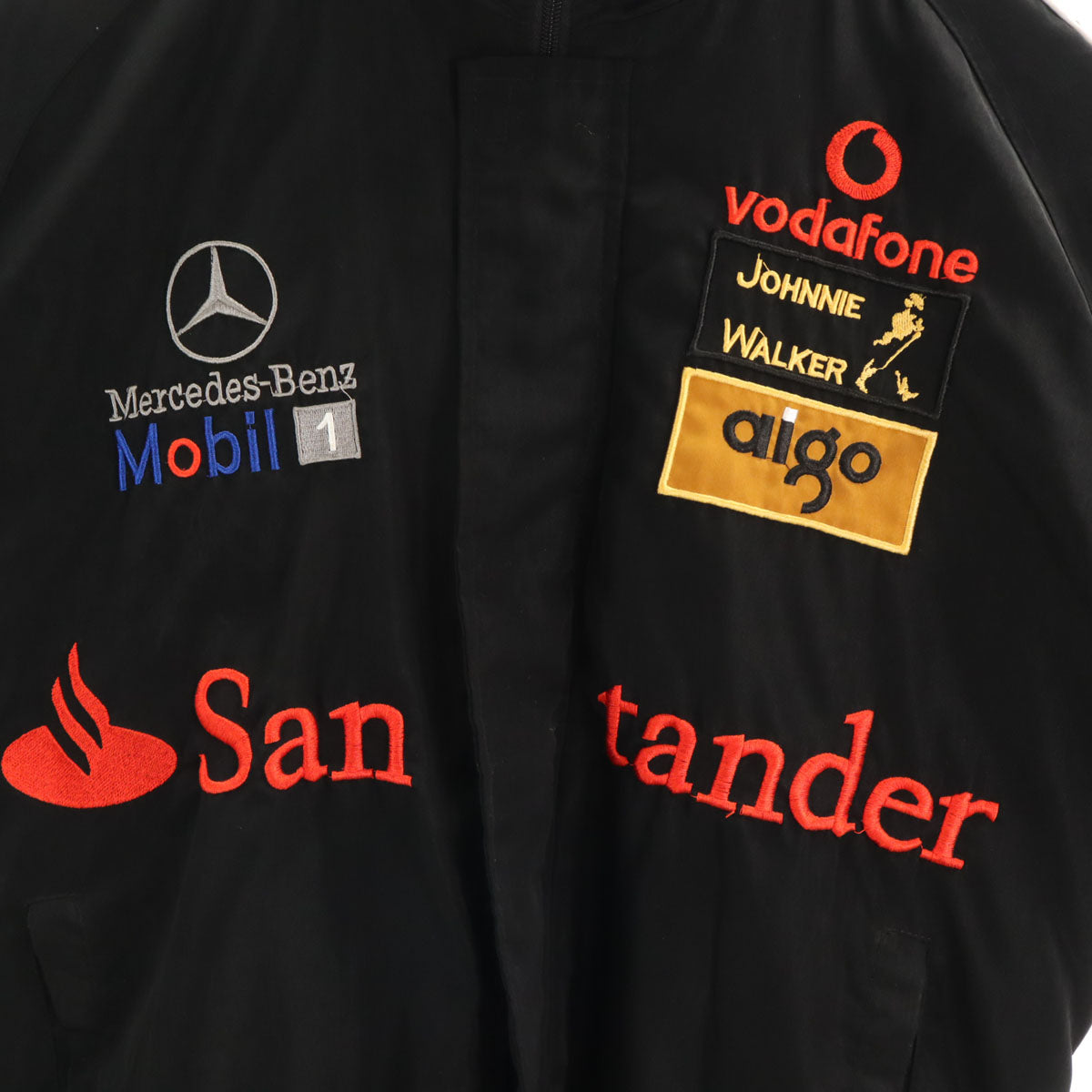 Mercedes-Benz メルセデス ベンツ 企業モノ刺繍 レーシング 中綿ジャケット XL ブラック メンズ