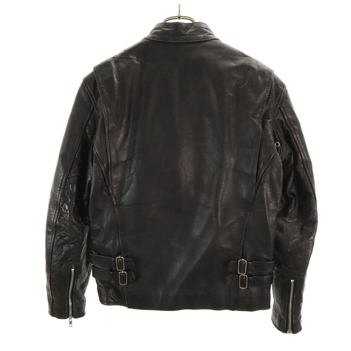 HORN WORKS ホーンワークス 牛革 バッファローレザー シングルライダースジャケット S ブラック メンズ