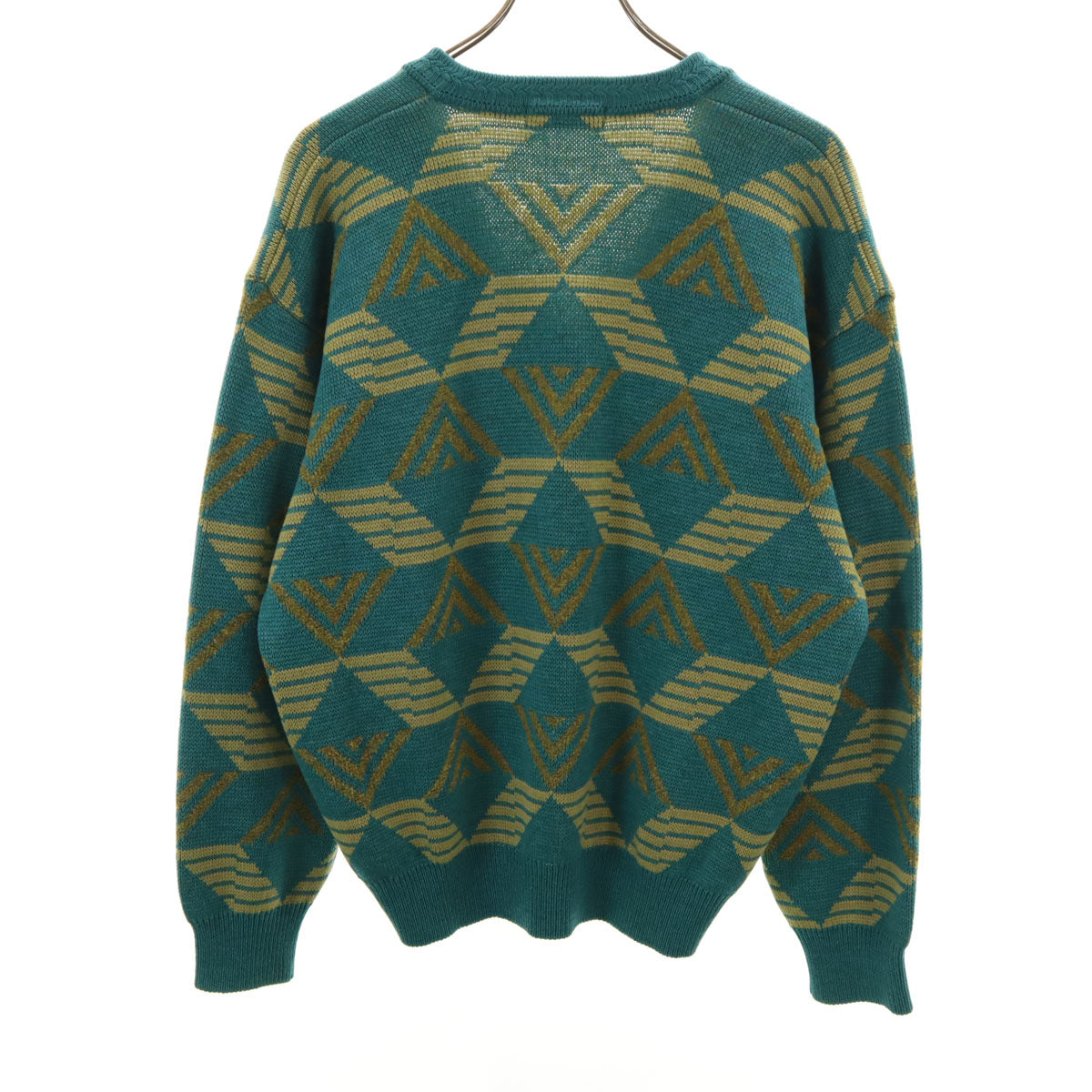 YVES SAINT LAURENT イヴサンローラン 90s オールド 幾何学柄 長袖 V