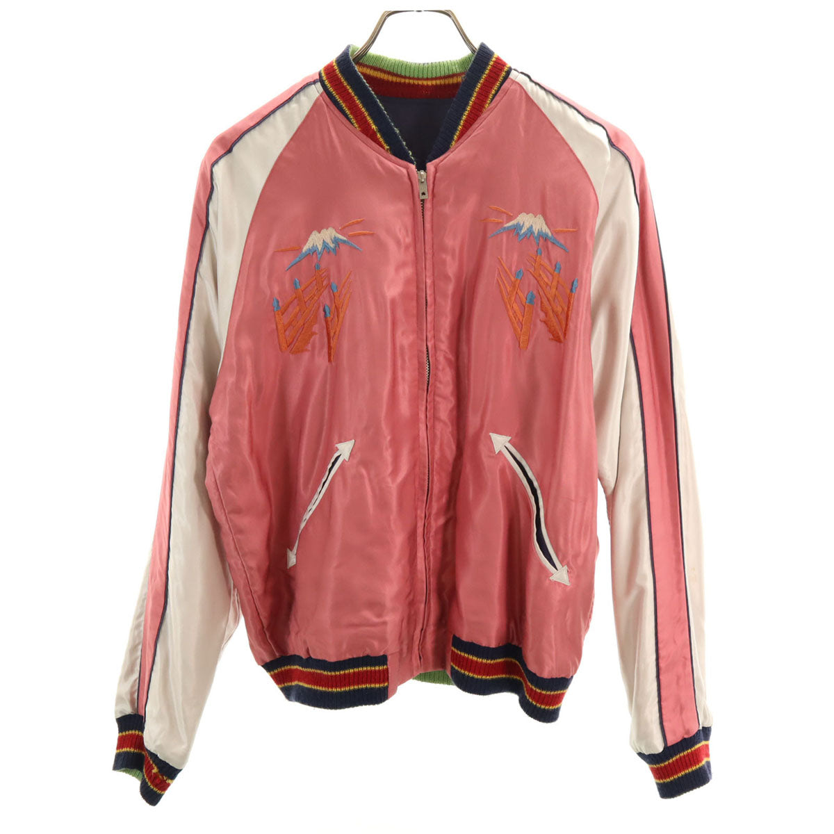 東洋エンタープライズ テーラー東洋 笹虎 舞妓刺繍 リバーシブル スカジャン M ピンク TT12062 メンズ