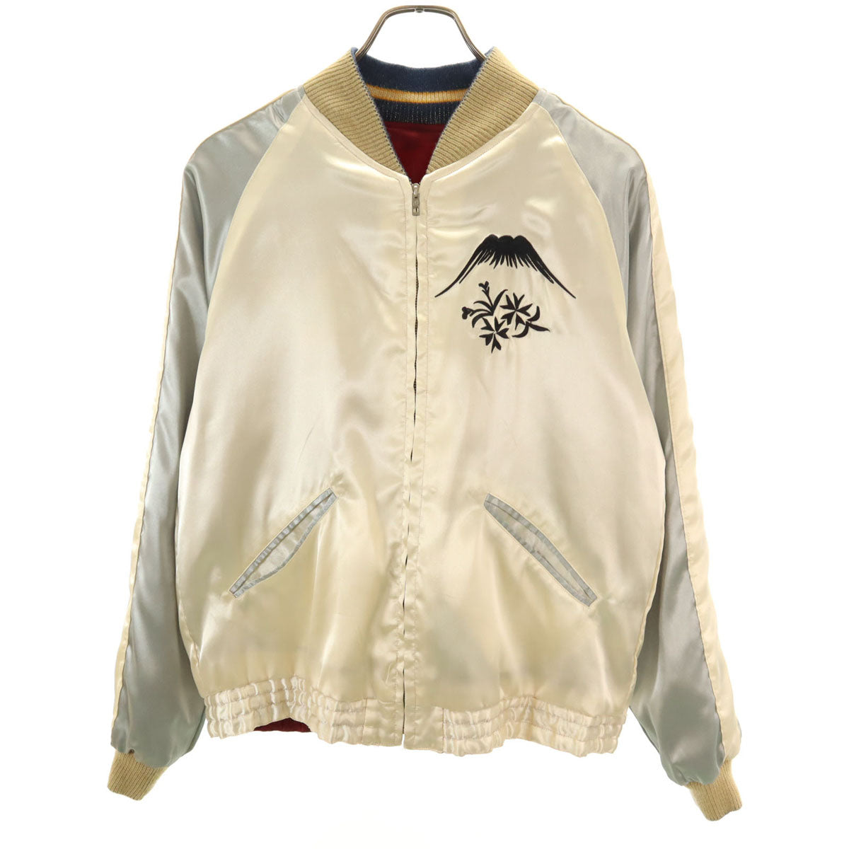 東洋エンタープライズ テーラー東洋 日本マップ 富士山刺繍 リバーシブル スカジャン M シャンパンゴールド TT10637 メンズ