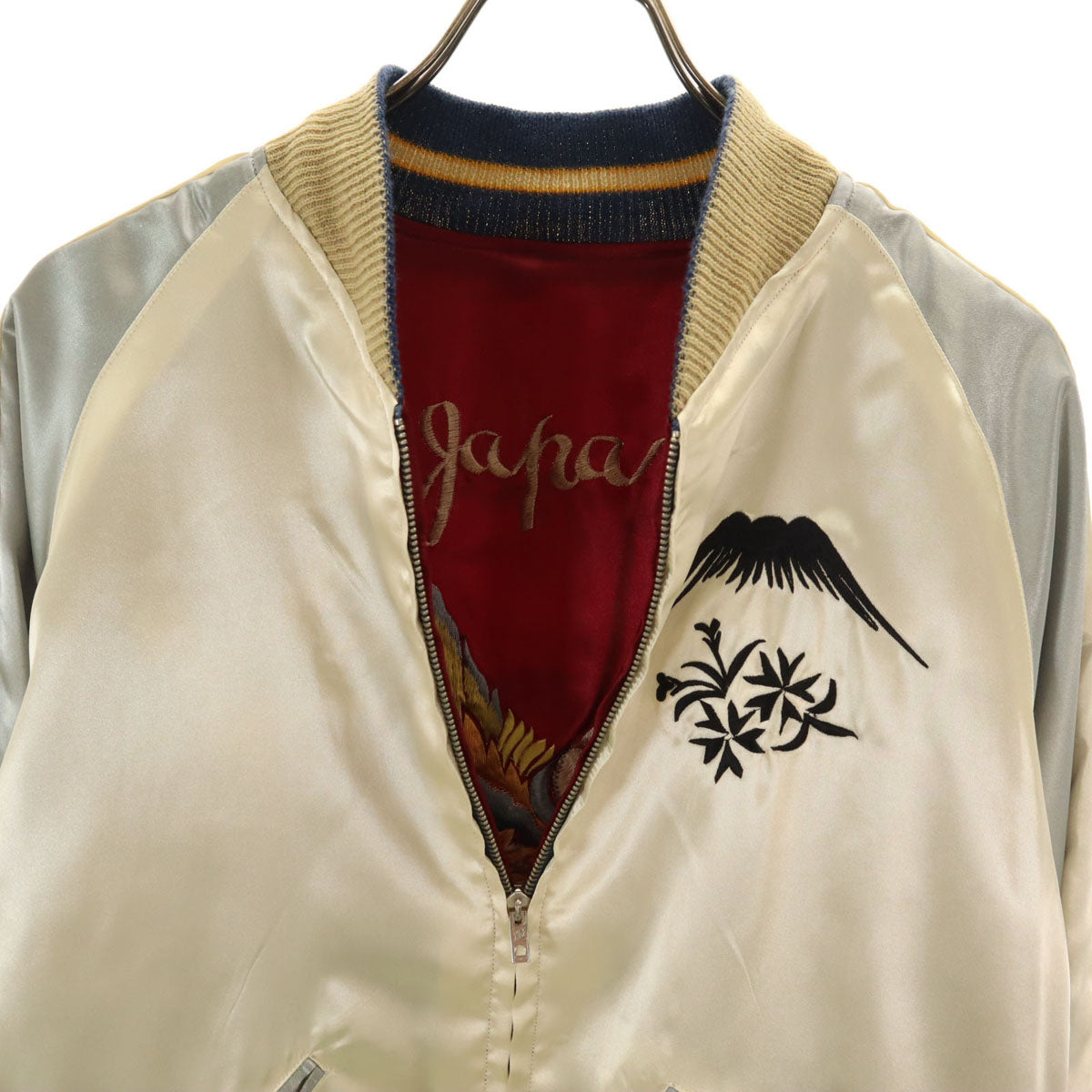 東洋エンタープライズ テーラー東洋 日本マップ 富士山刺繍 リバーシブル スカジャン M シャンパンゴールド TT10637 メンズ