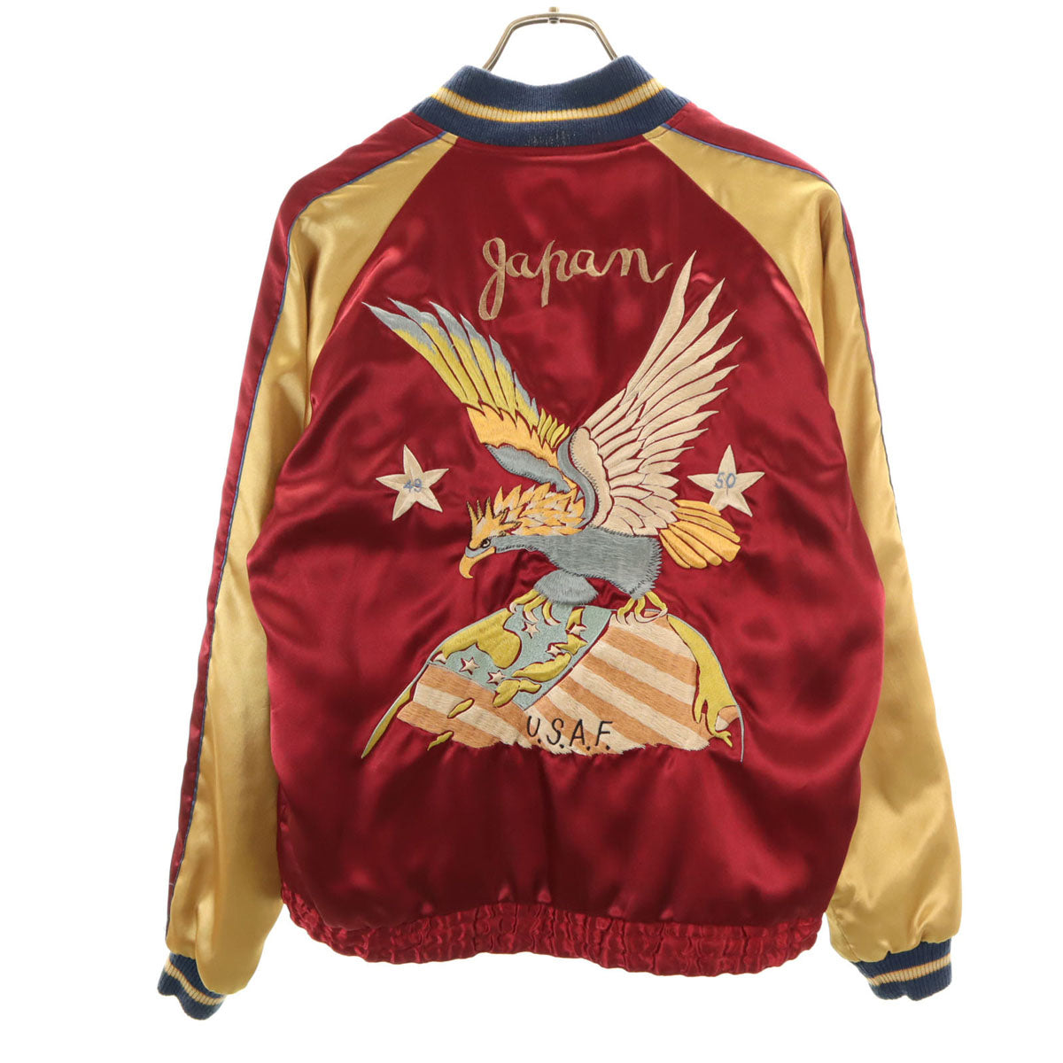 東洋エンタープライズ テーラー東洋 日本マップ 富士山刺繍 リバーシブル スカジャン M シャンパンゴールド TT10637 メンズ