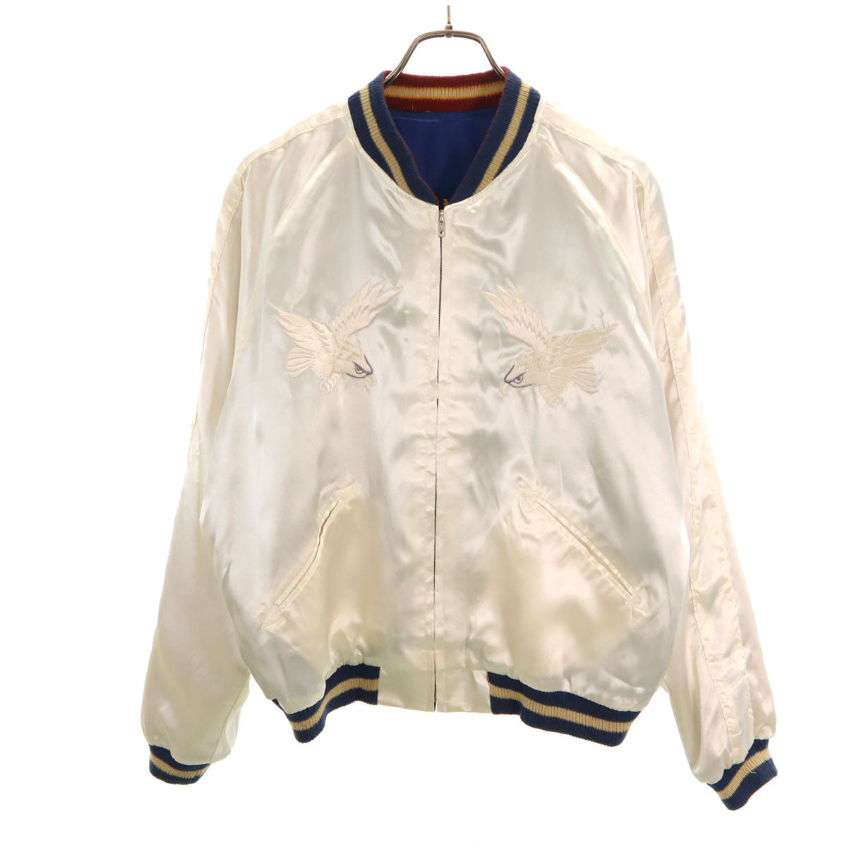 美品 東洋エンタープライズ テーラー東洋 モスキート 虎龍刺繍 リバーシブル スカジャン L ブルー系 TT10636 メンズ