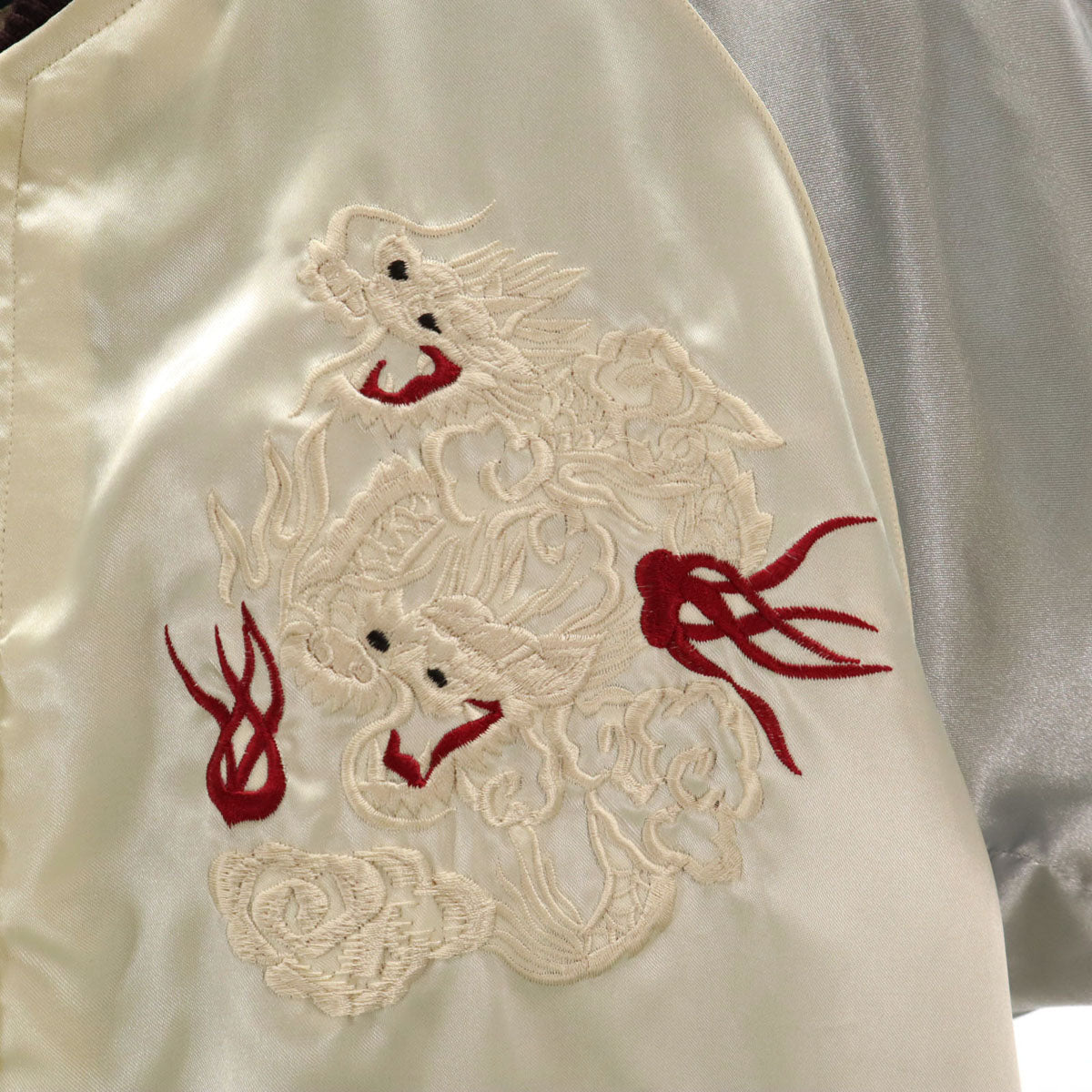 東洋エンタープライズ テーラー東洋 虎 龍 ドクロ刺繍 リバーシブル スカジャン M アイボリー TT10841 メンズ