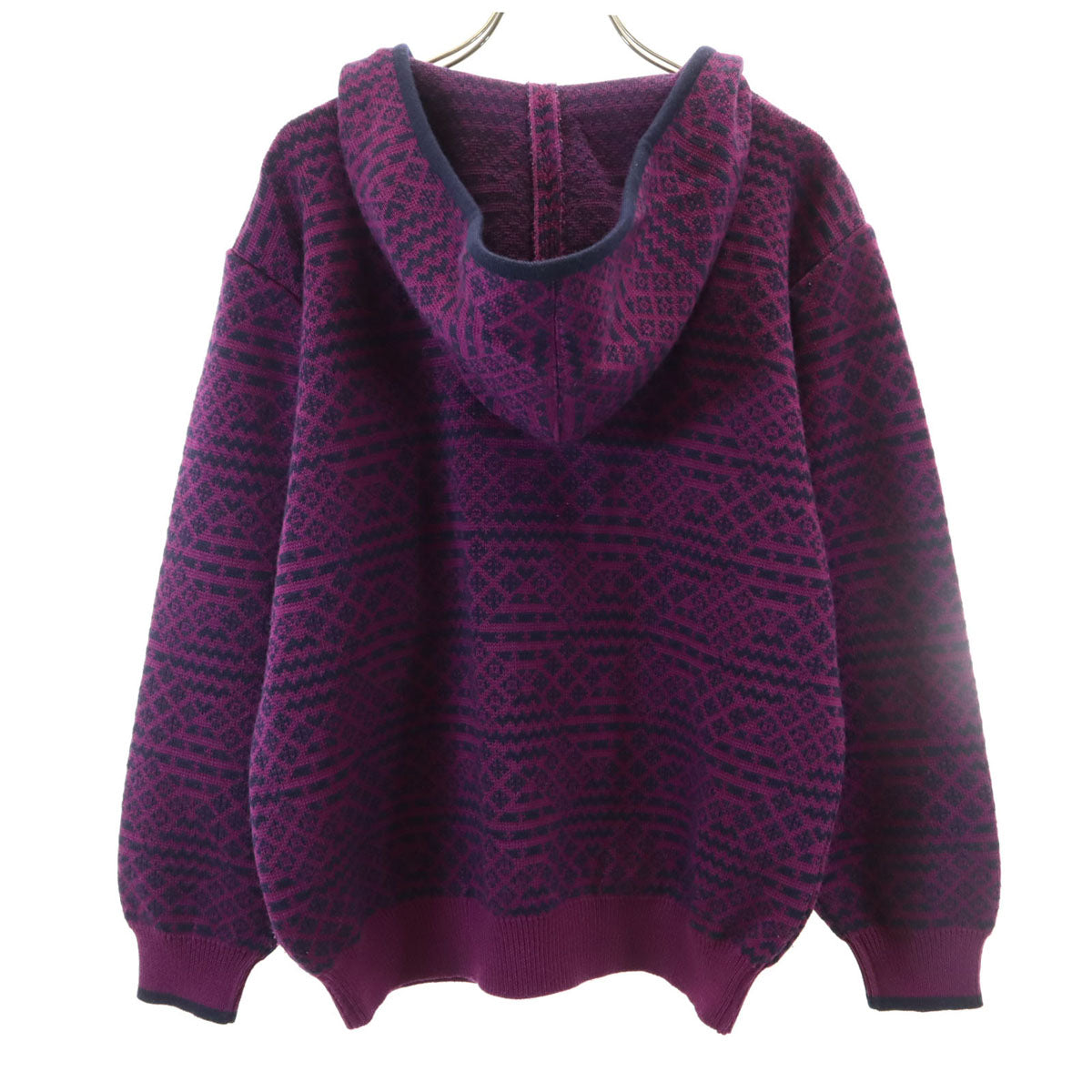 Christian Dior SPORTS クリスチャンディオールスポーツ 90s オールド 総柄 長袖 ニット パーカー L パープル セーター レディース