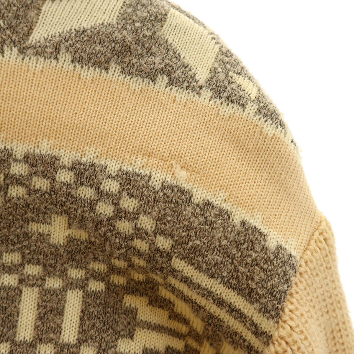 Christian Dior SPORTS クリスチャンディオールスポーツ 90s オールド ノルディック柄 ニットジャケット L ペールオレンジ メンズ