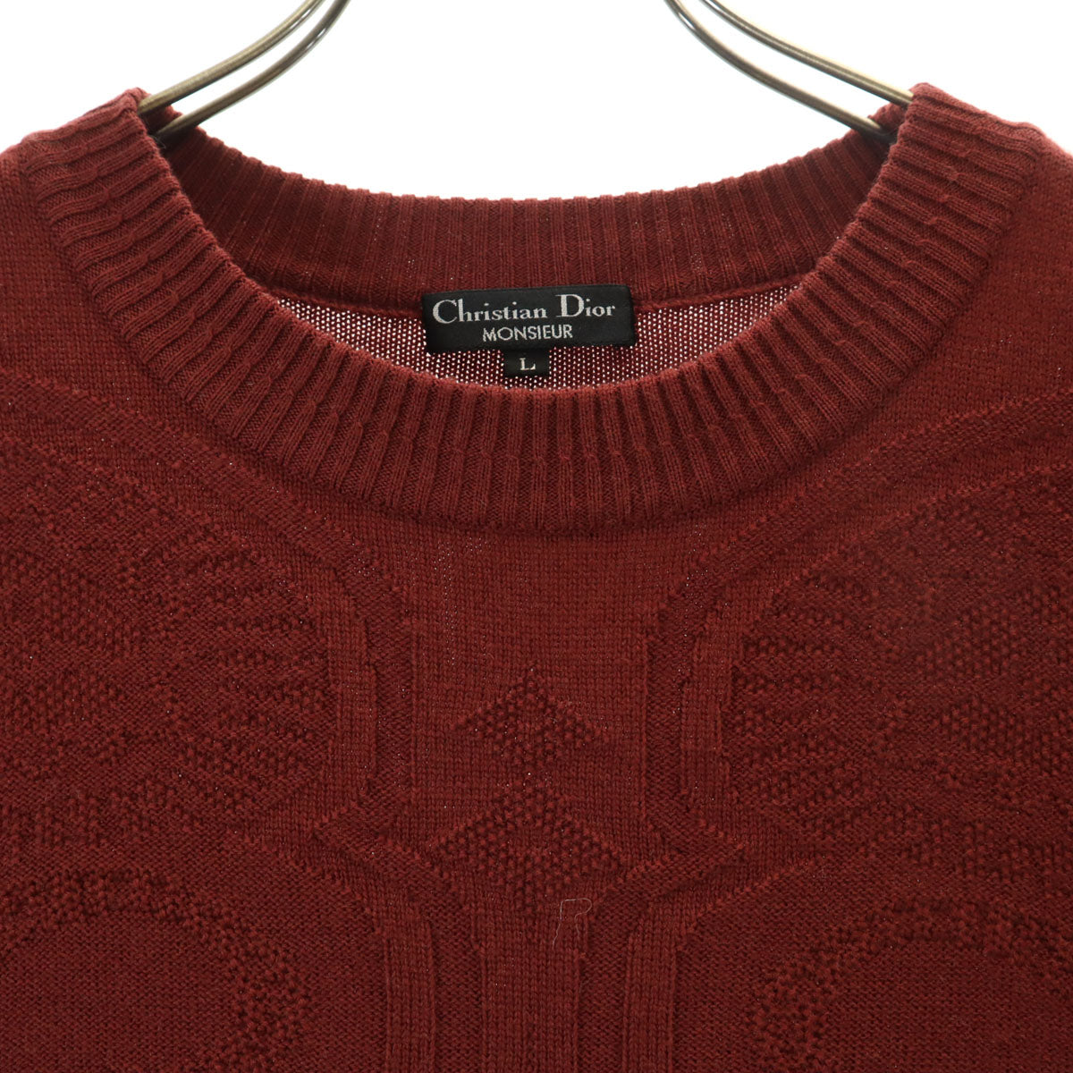 Christian Dior MONSIEUR クリスチャンディオール ムッシュ 90s オールド 長袖 セーター L ボルドー ニット メンズ
