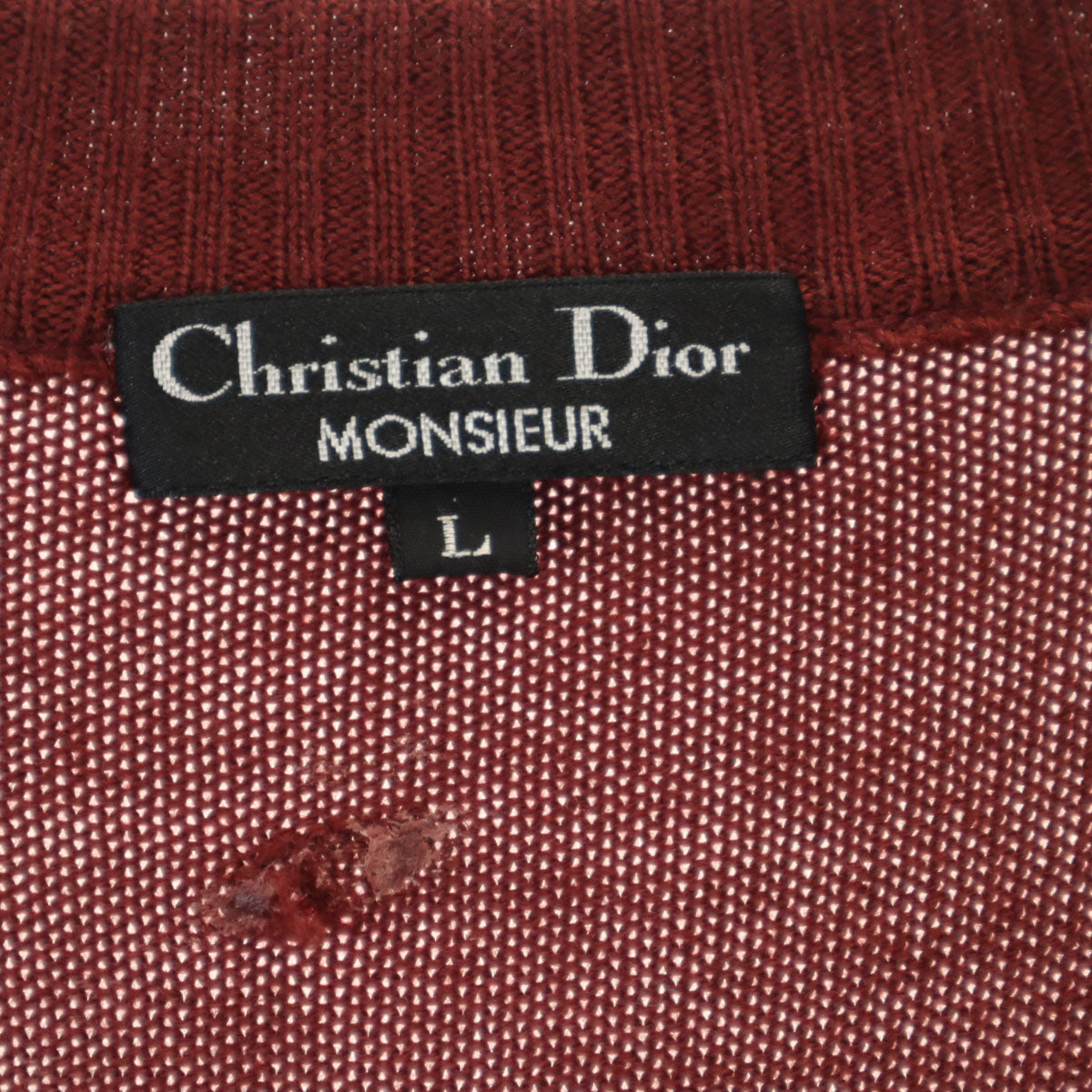 Christian Dior MONSIEUR クリスチャンディオール ムッシュ 90s オールド 長袖 セーター L ボルドー ニット メンズ