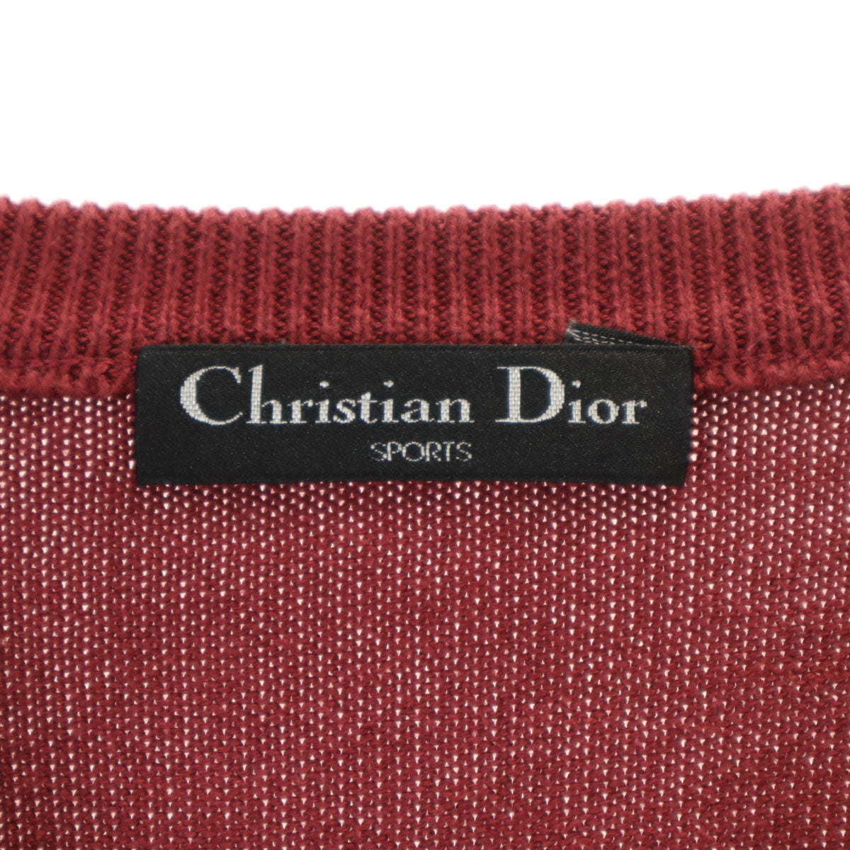 Christian Dior SPORTS クリスチャンディオールスポーツ 90s オールド 長袖 Vネック ニット M ボルドー セーター メンズ