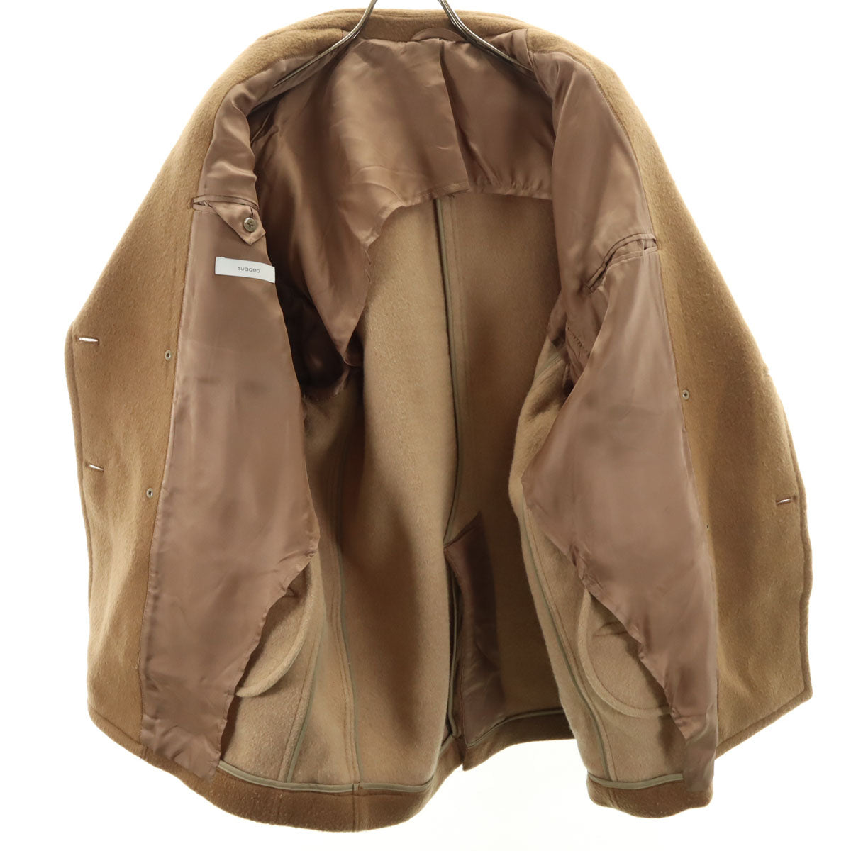 suadeo スアデオ 日本製 ウールブレンド ピーコート 36 キャメル レディース