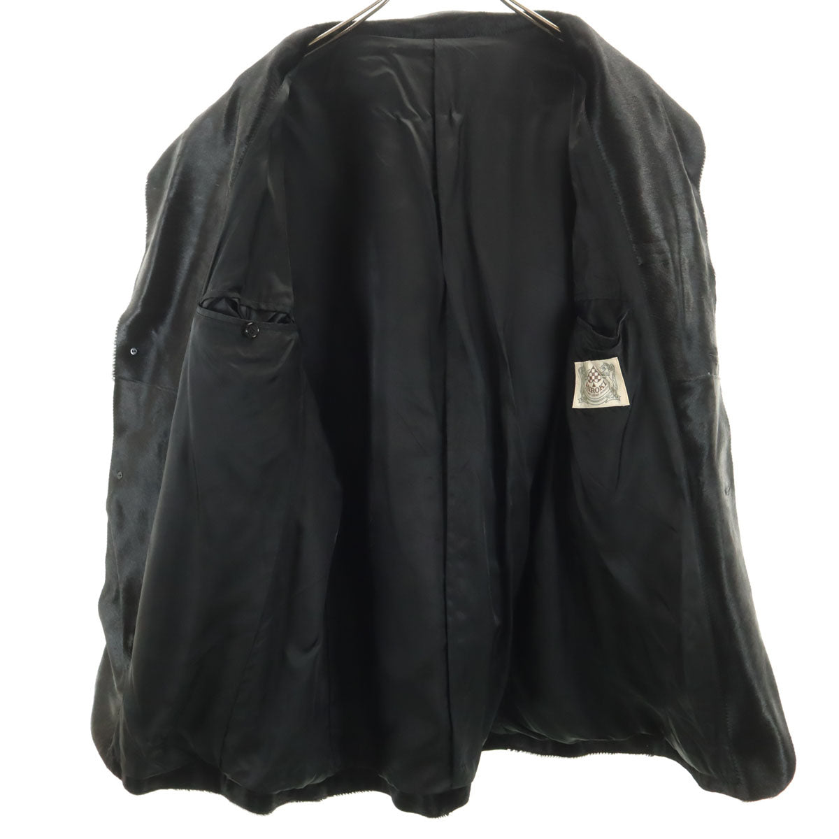 HIROKI ヒロキ 毛皮コート 50 ブラック メンズ