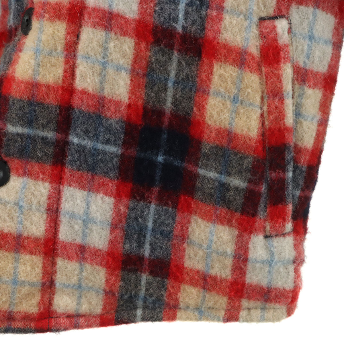 HOLLYWOOD RANCH MARKET ハリウッドランチマーケット 日本製 チャック柄 シャツジャケット レッド メンズ