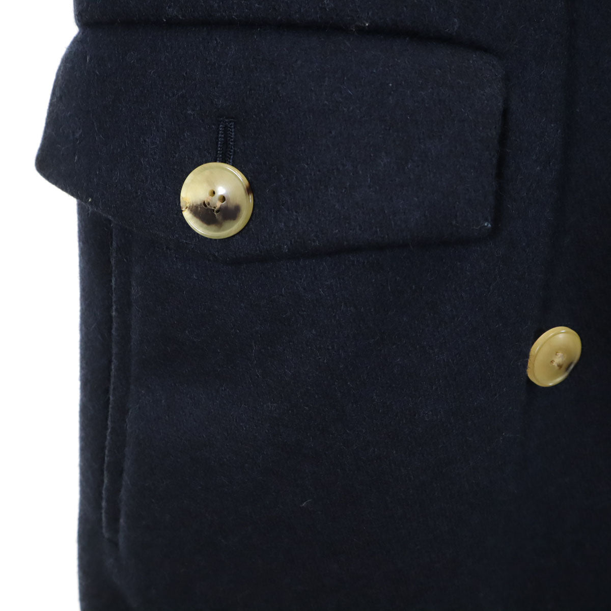 美品 A.P.C. アーペーセー ショールカラー ダブルブレスト ウールコート XS ネイビー レディース