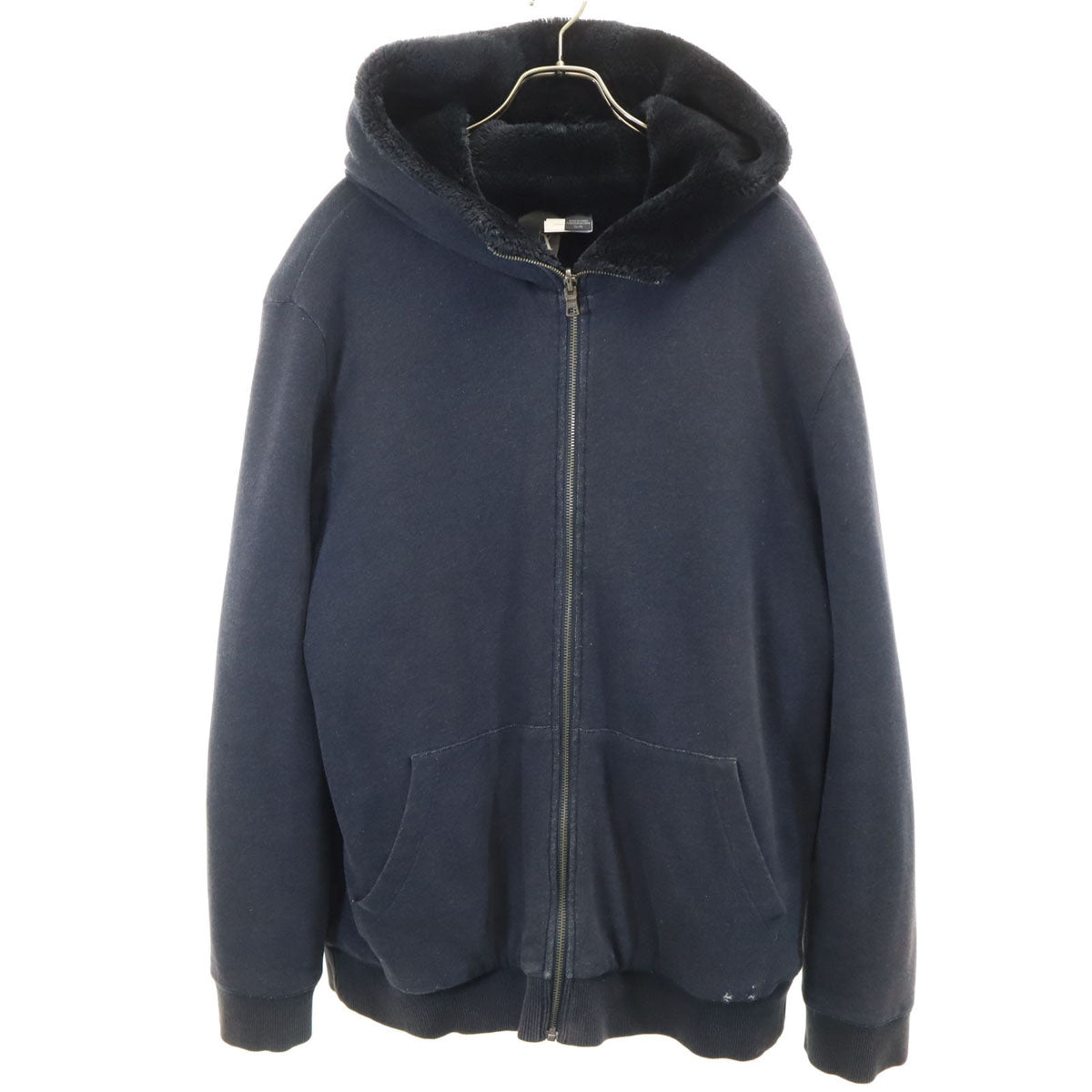 ARMANI EXCHANGE アルマーニエクスチェンジ 長袖 リバーシブル ジップパーカー XL チャコールネイビー ボア メンズ