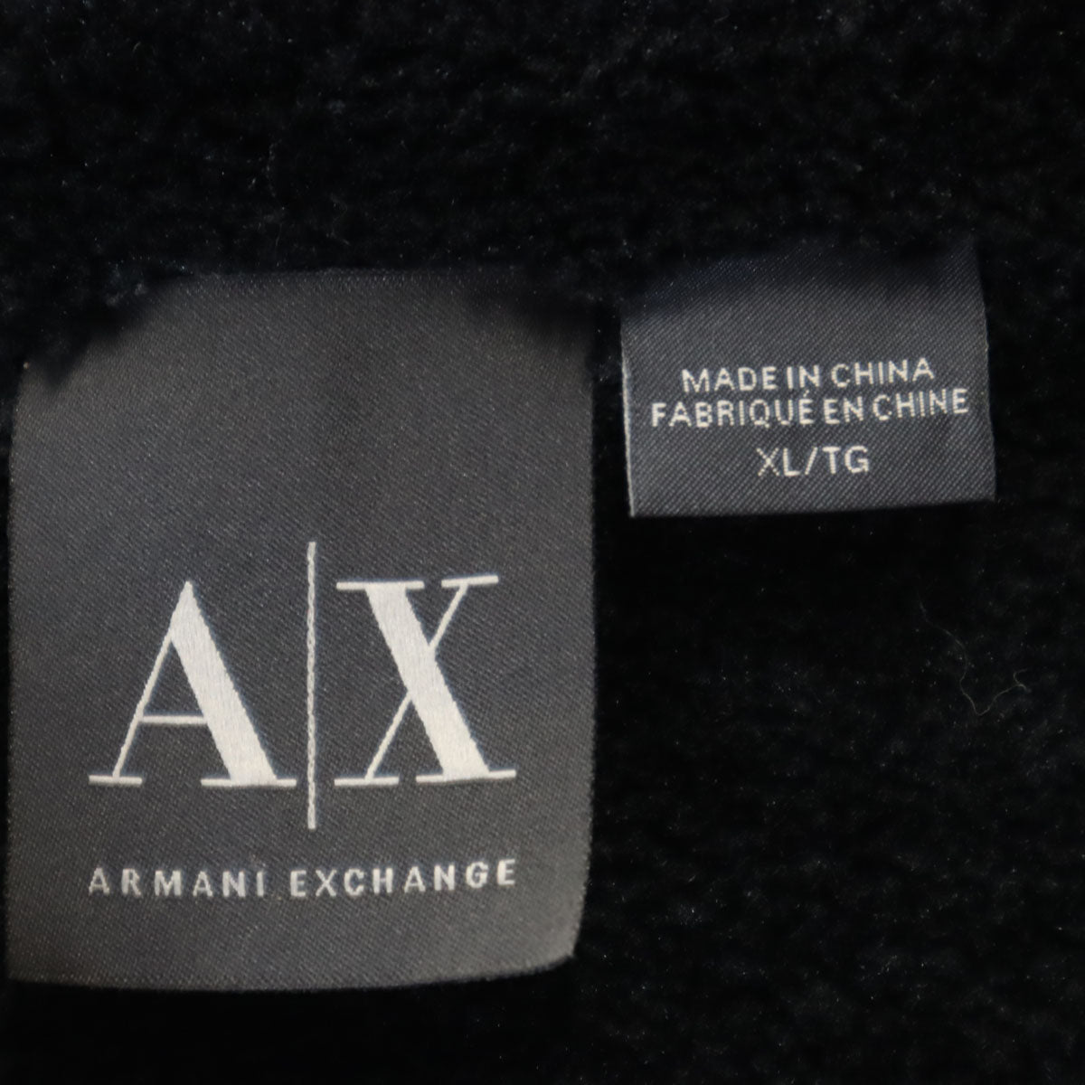 ARMANI EXCHANGE アルマーニエクスチェンジ 長袖 リバーシブル ジップパーカー XL チャコールネイビー ボア メンズ