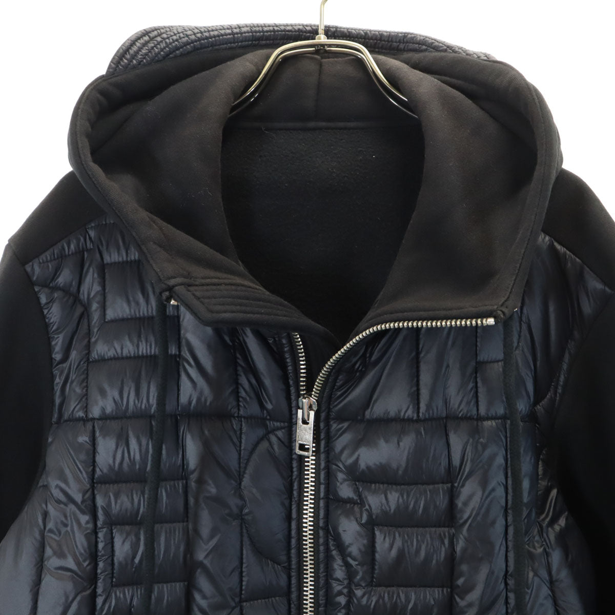 DIESEL ディーゼル 長袖 キルティング切替 ジップパーカー L ブラック メンズ