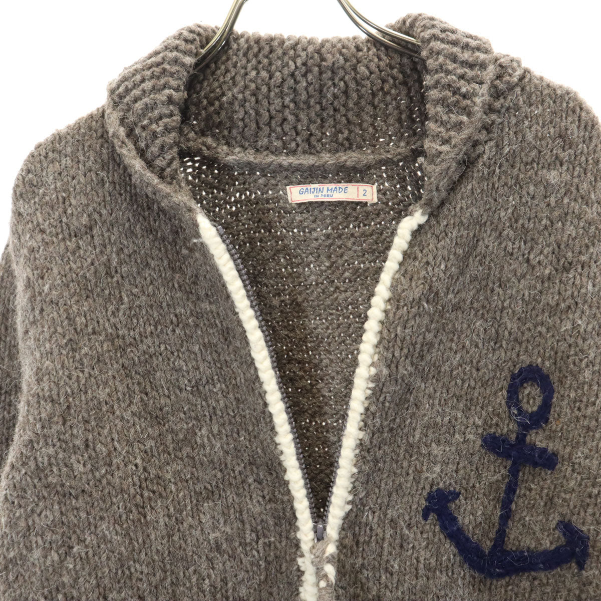 GAIJIN MADE ガイジンメイド ニットジャケット 2 アッシュブラウン カウチン メンズ