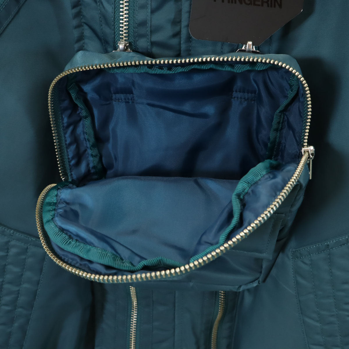 未使用 PHINGERIN フィンガリン 24AW エレベーションシリーズ フーデッド ボンバー ジャケット XL 青緑系 中綿 メンズ