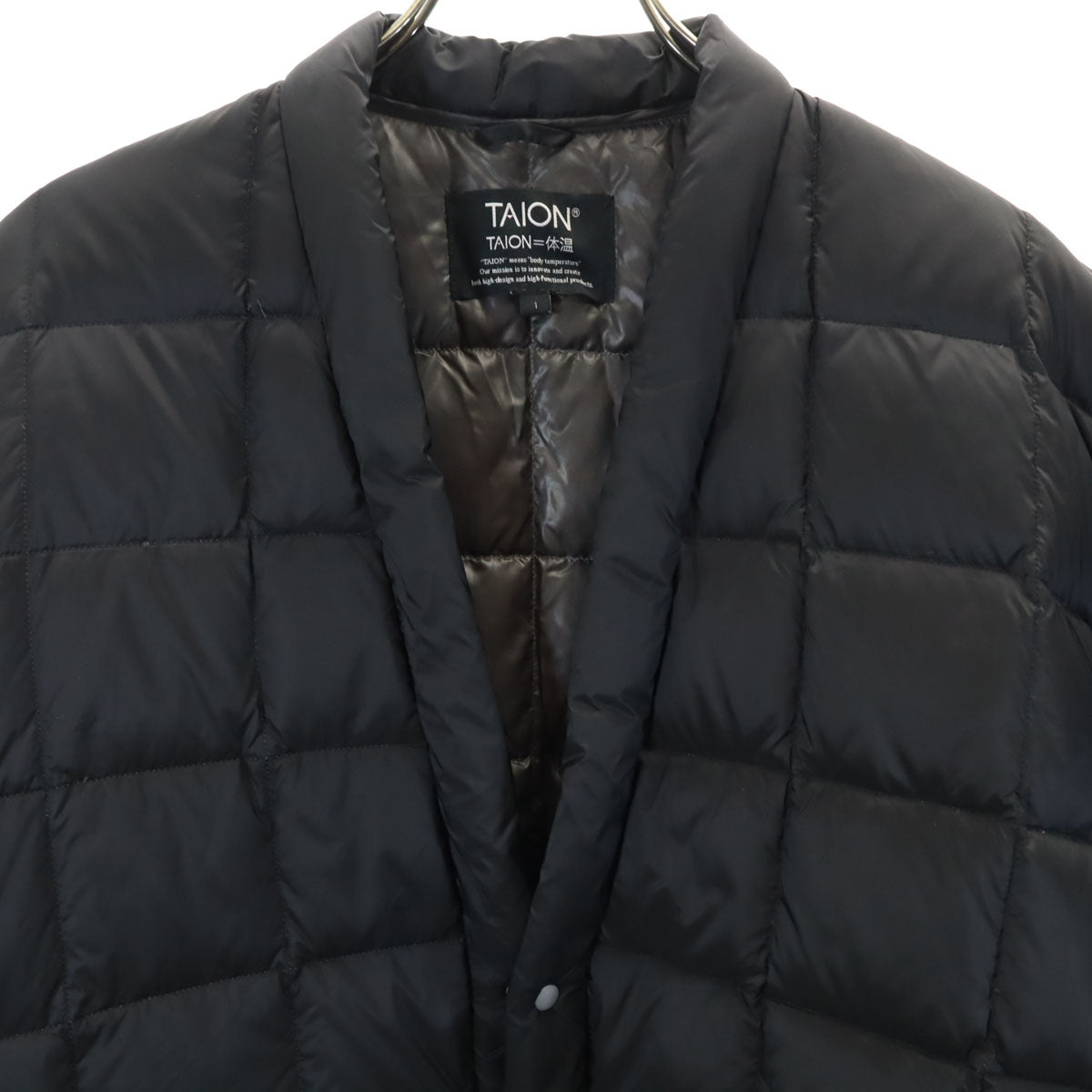 TAION タイオン ベーシック ハンテン ダウンコート 1 ブラック メンズ